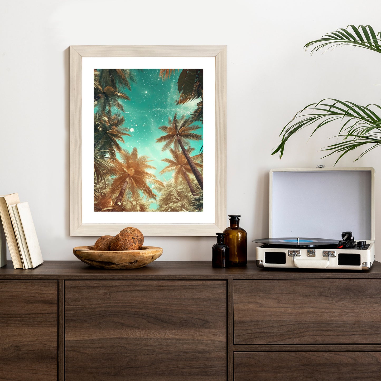 Poster Schöne Sommerpalmen Mit Sternen