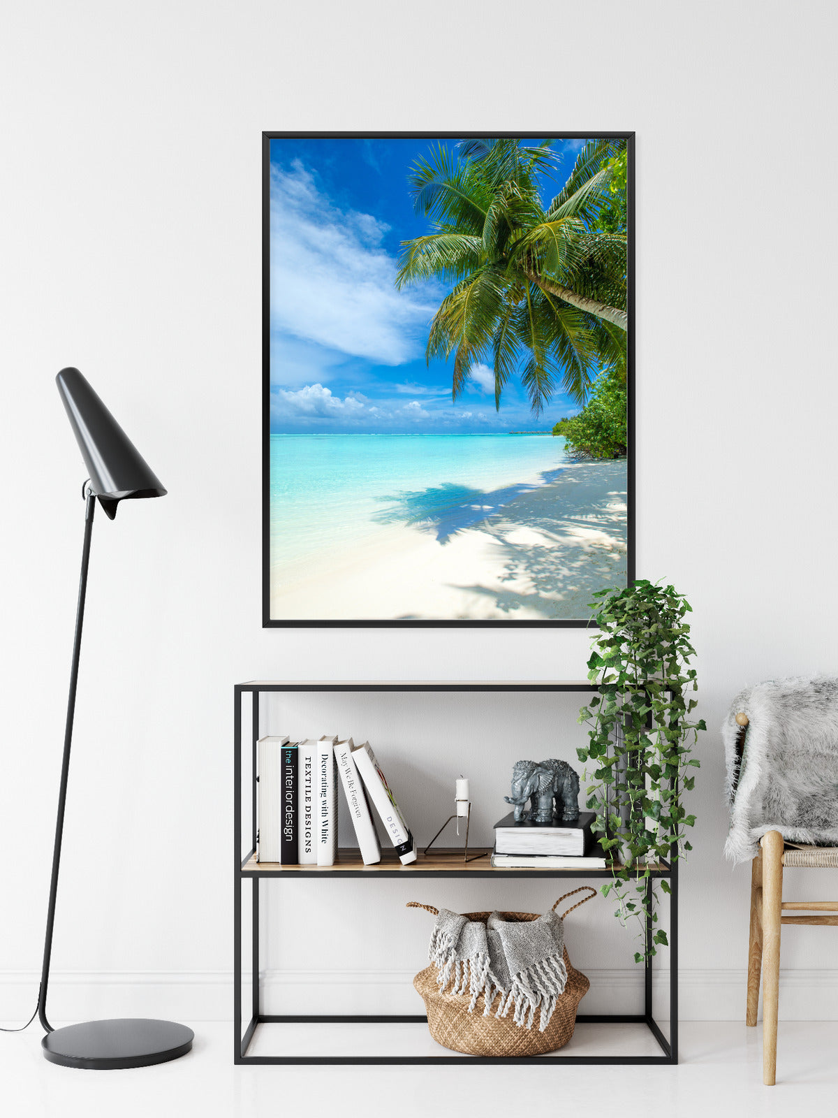 Poster Tropische Malediveninsel Mit Weißem Sandstrand Und Meer