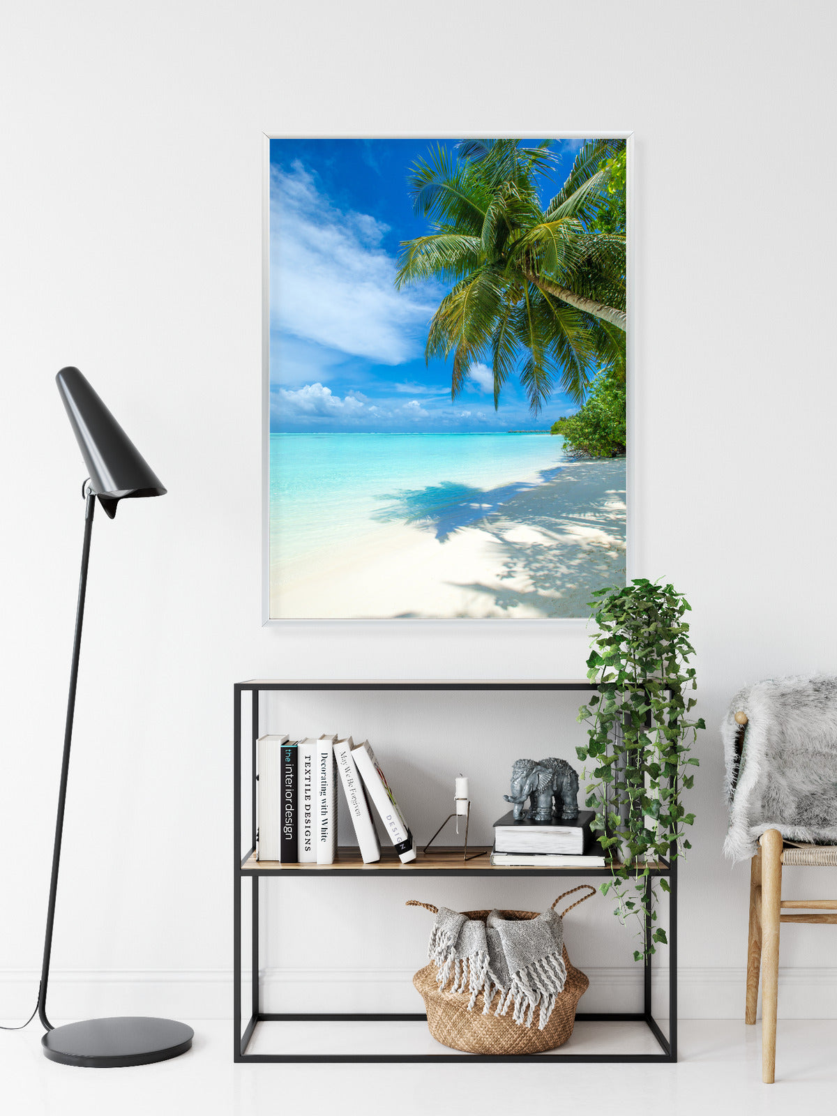 Poster Tropische Malediveninsel Mit Weißem Sandstrand Und Meer