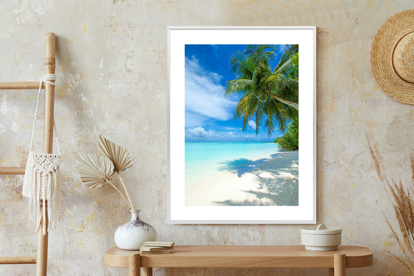 Poster Tropische Malediveninsel Mit Weißem Sandstrand Und Meer