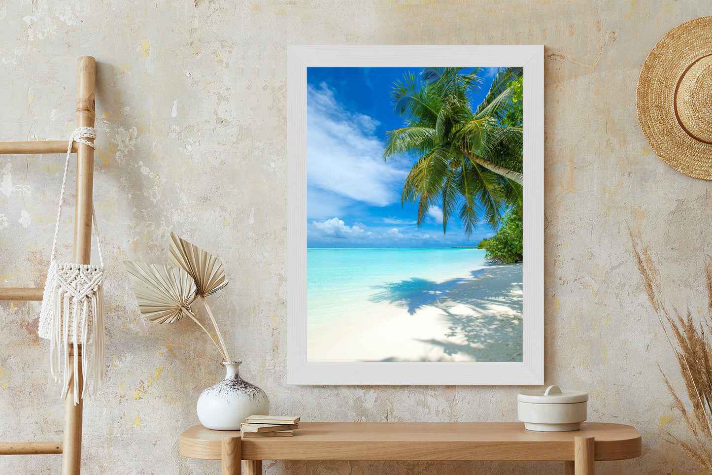 Poster Tropische Malediveninsel Mit Weißem Sandstrand Und Meer