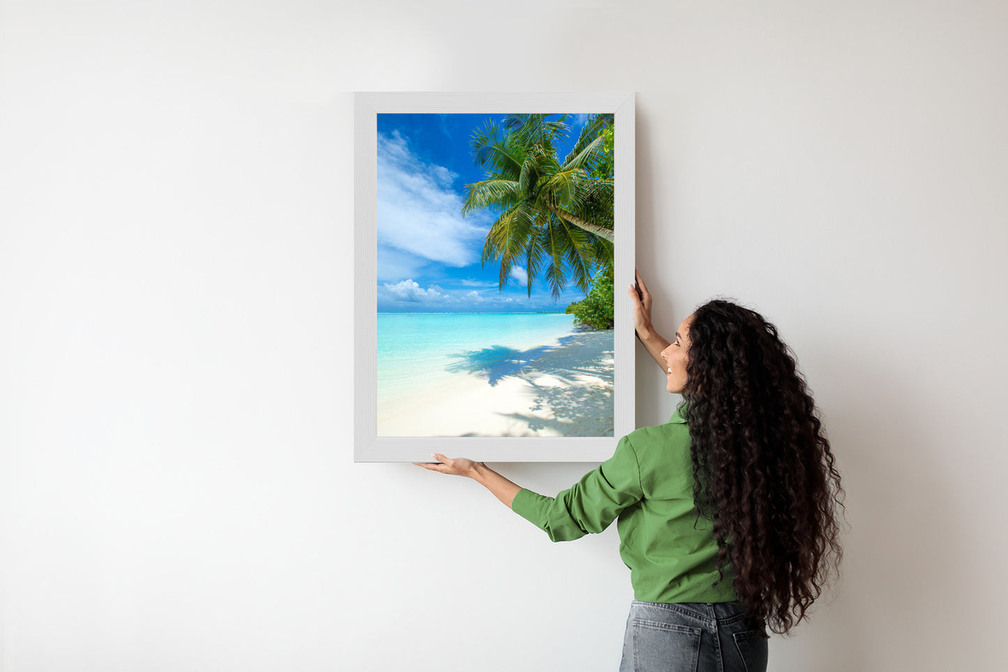 Poster Tropische Malediveninsel Mit Weißem Sandstrand Und Meer