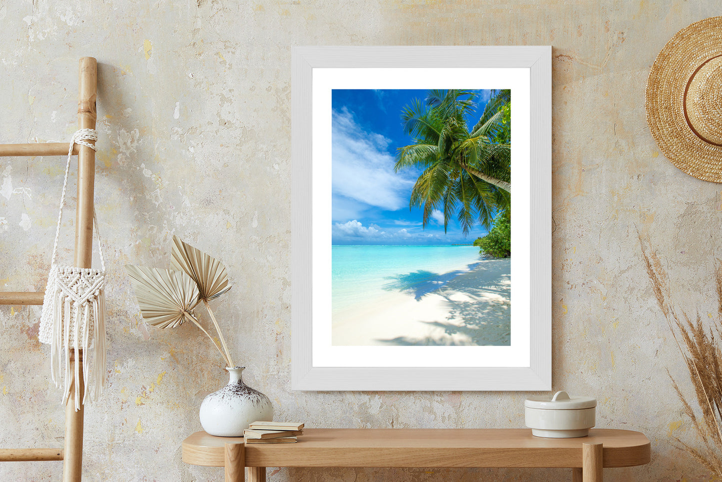 Poster Tropische Malediveninsel Mit Weißem Sandstrand Und Meer