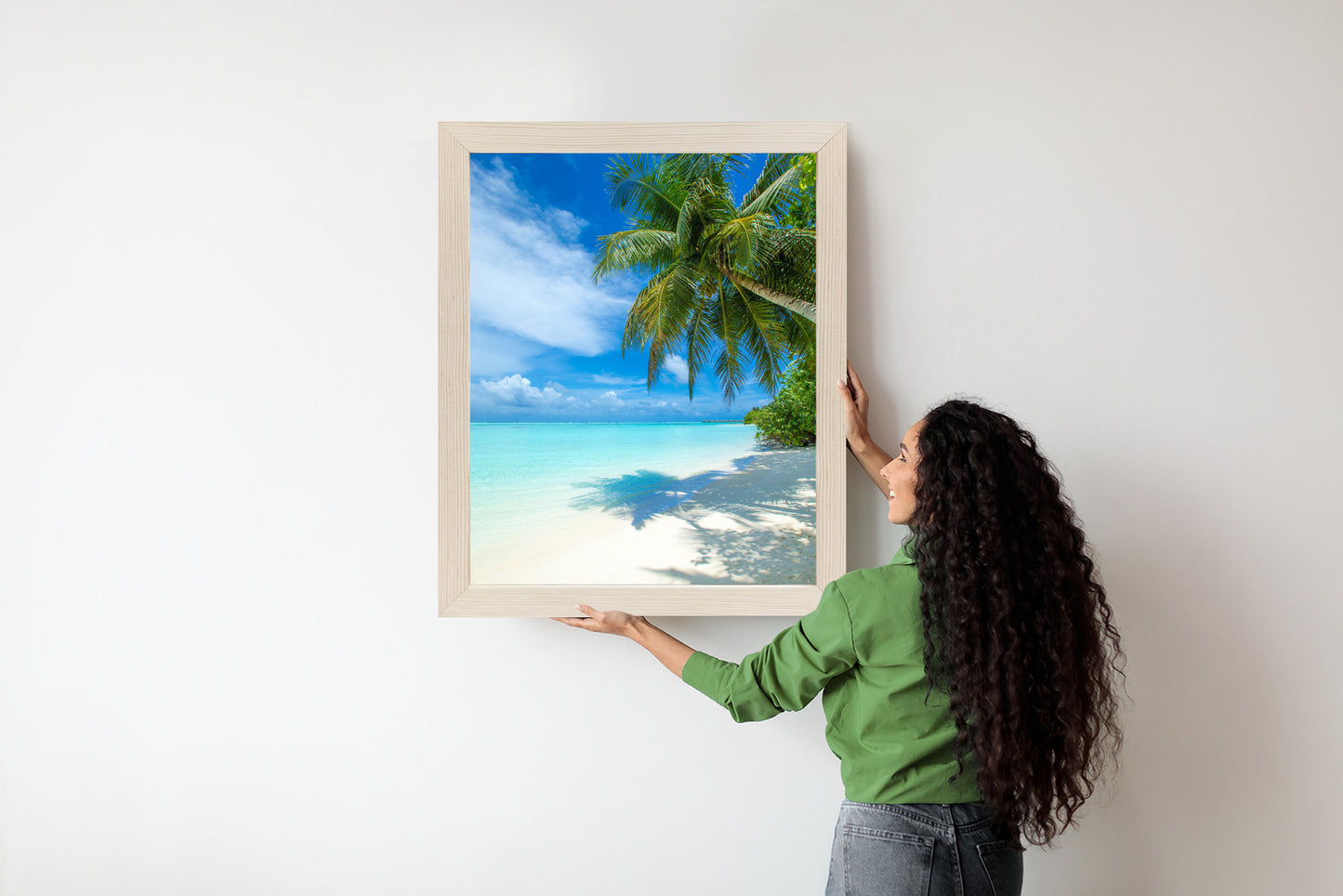 Poster Tropische Malediveninsel Mit Weißem Sandstrand Und Meer