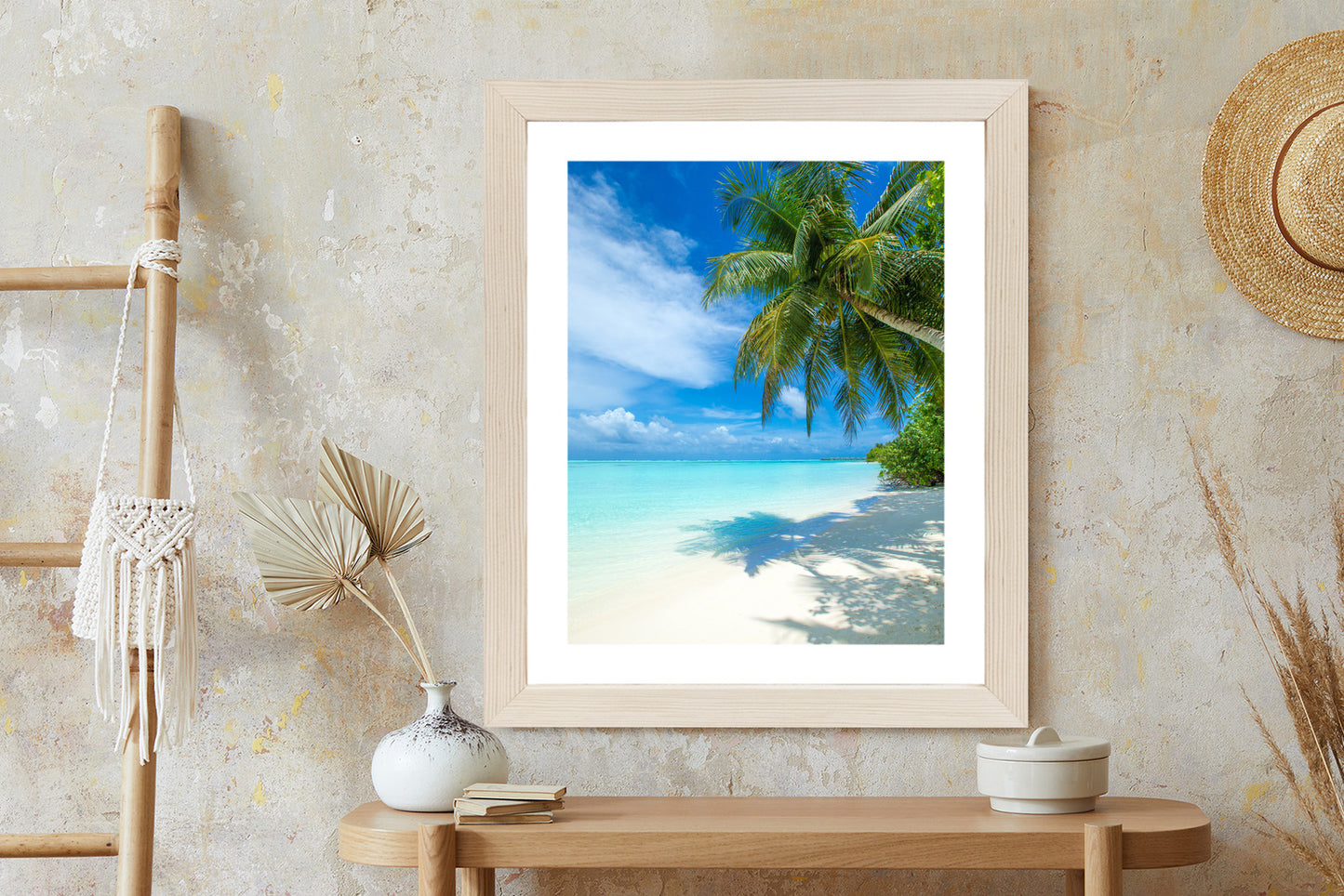 Poster Tropische Malediveninsel Mit Weißem Sandstrand Und Meer