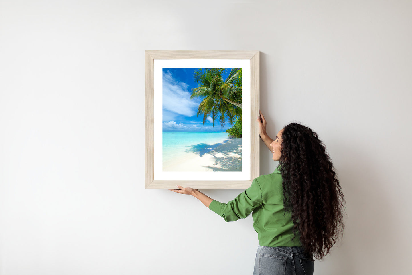 Poster Tropische Malediveninsel Mit Weißem Sandstrand Und Meer