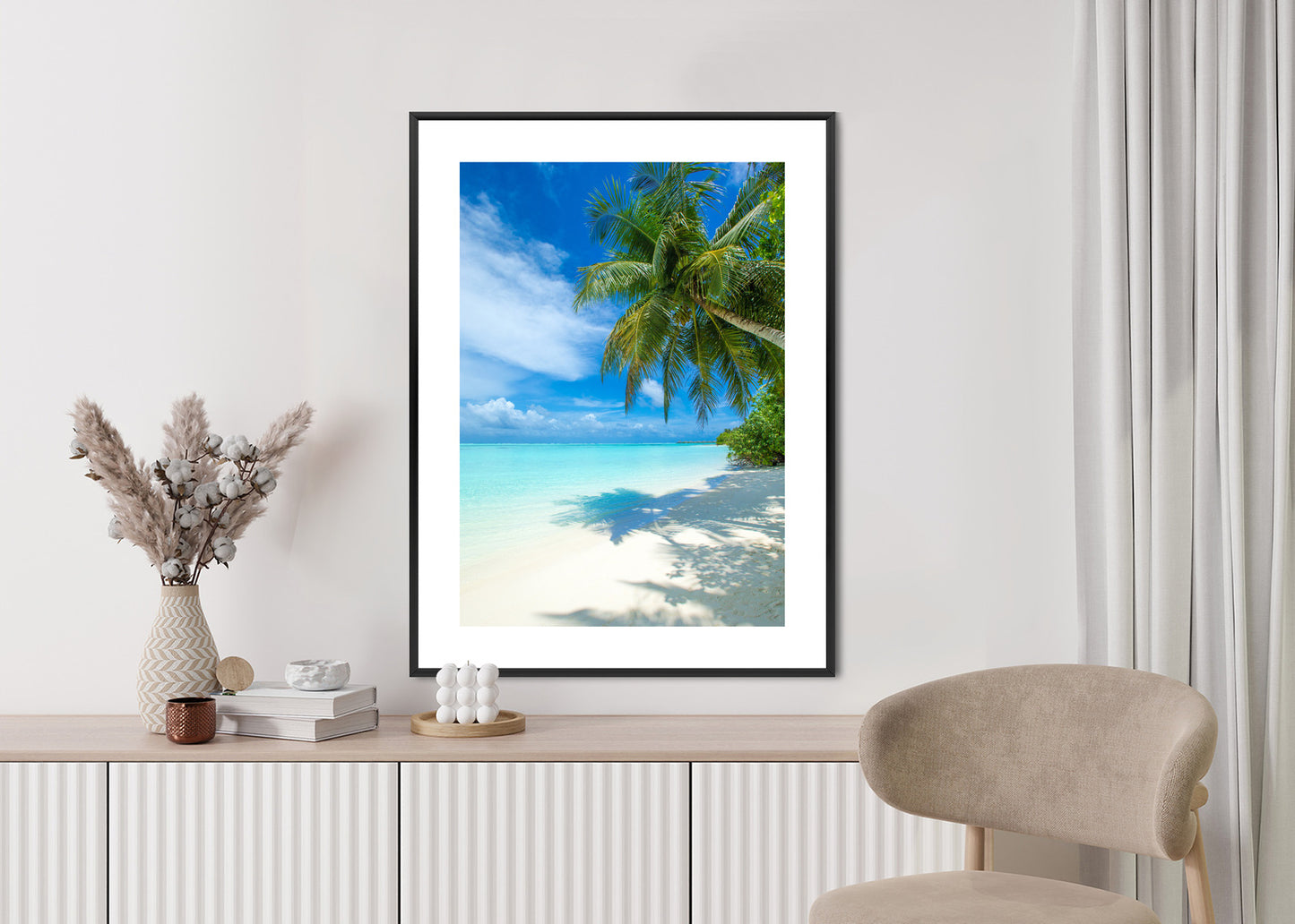 Poster Tropische Malediveninsel Mit Weißem Sandstrand Und Meer