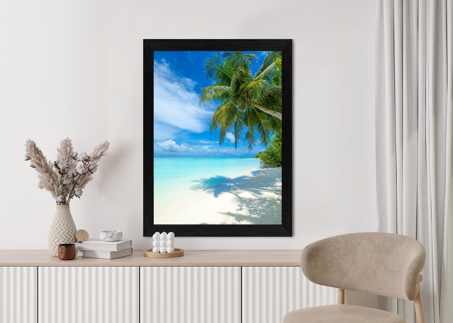 Poster Tropische Malediveninsel Mit Weißem Sandstrand Und Meer