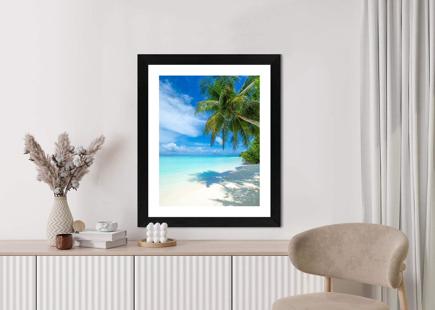 Poster Tropische Malediveninsel Mit Weißem Sandstrand Und Meer