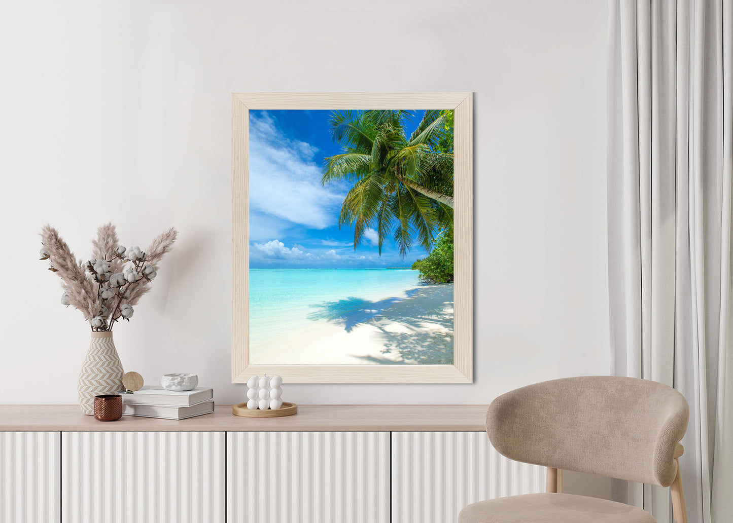 Poster Tropische Malediveninsel Mit Weißem Sandstrand Und Meer
