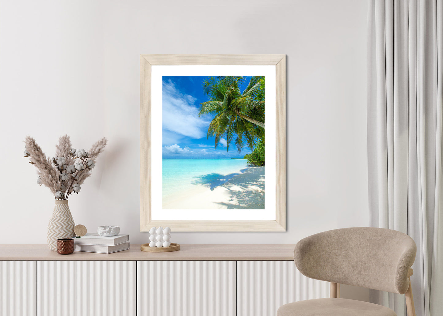 Poster Tropische Malediveninsel Mit Weißem Sandstrand Und Meer