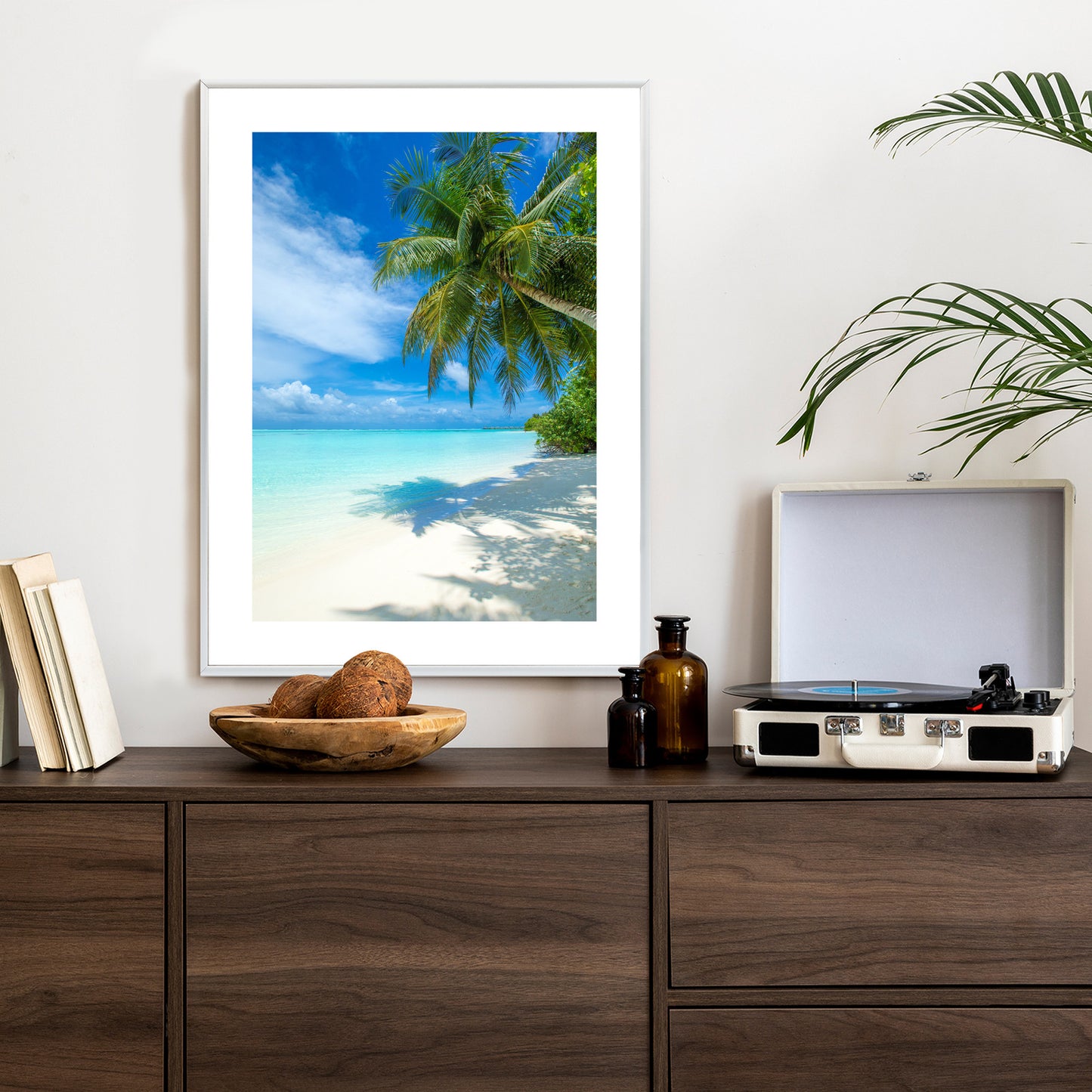 Poster Tropische Malediveninsel Mit Weißem Sandstrand Und Meer