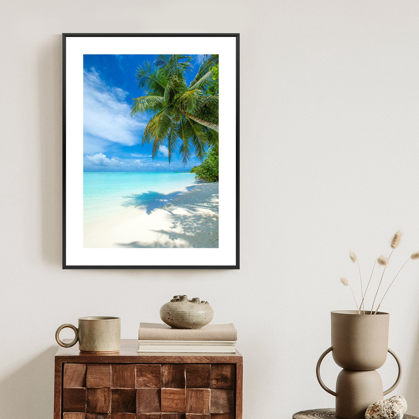 Poster Tropische Malediveninsel Mit Weißem Sandstrand Und Meer