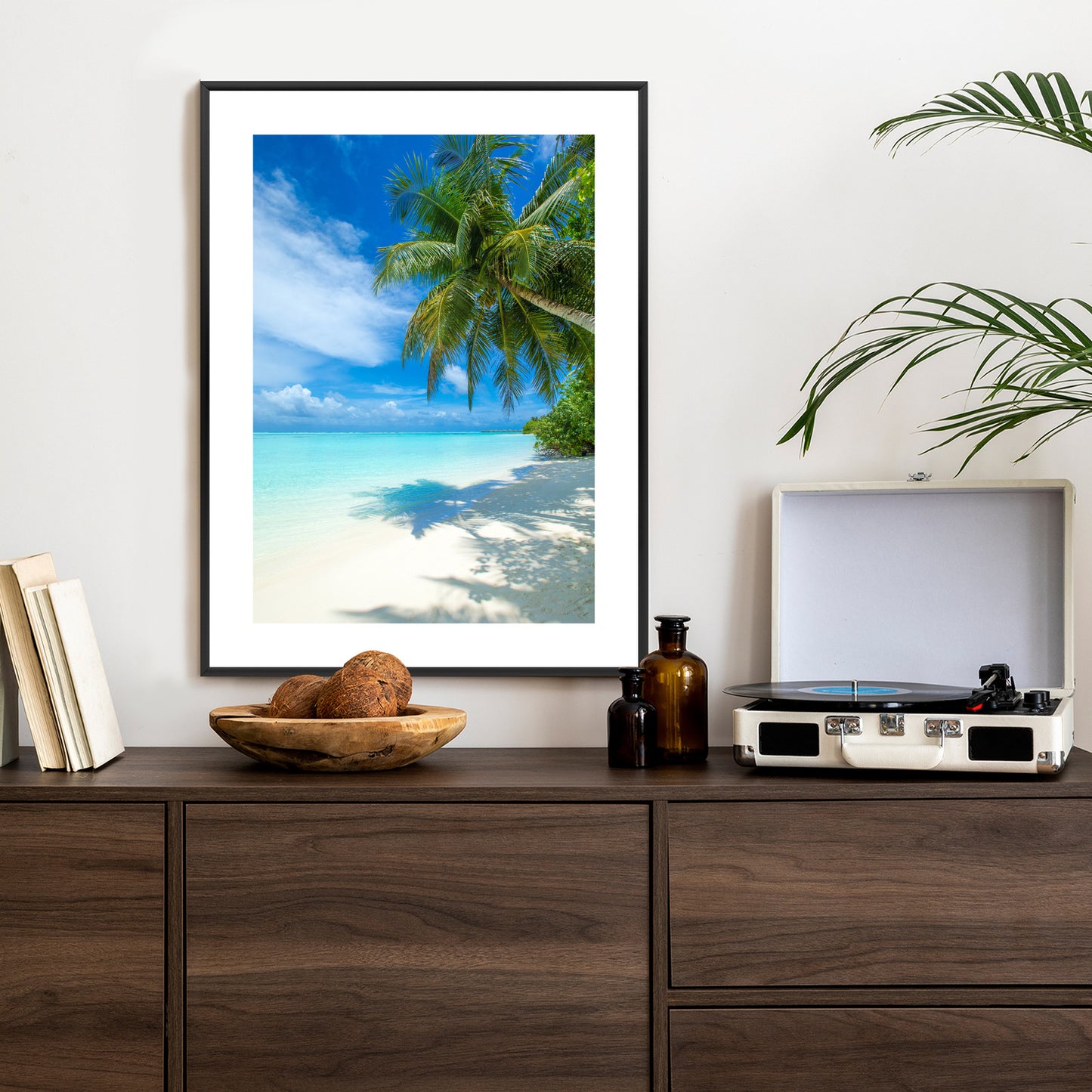 Poster Tropische Malediveninsel Mit Weißem Sandstrand Und Meer