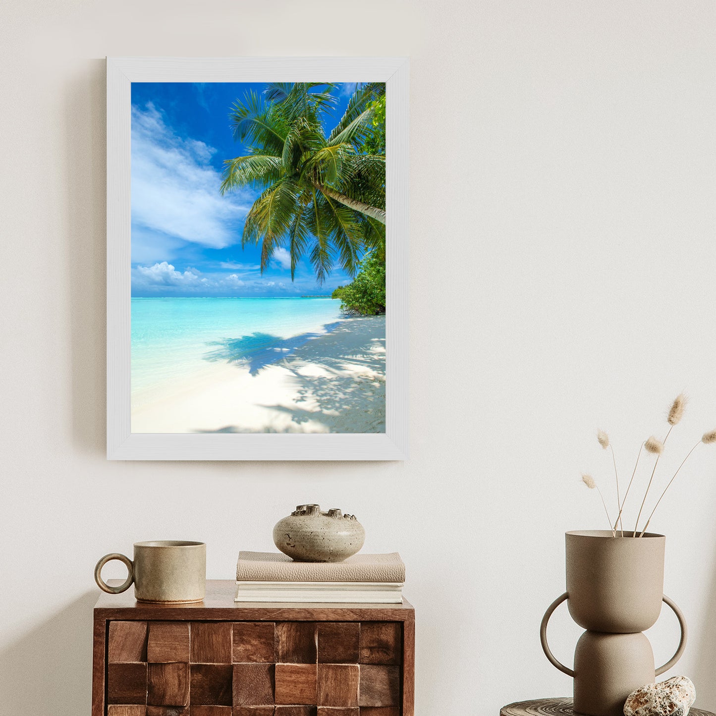 Poster Tropische Malediveninsel Mit Weißem Sandstrand Und Meer