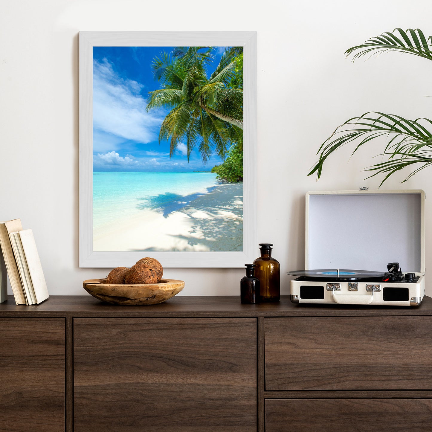Poster Tropische Malediveninsel Mit Weißem Sandstrand Und Meer