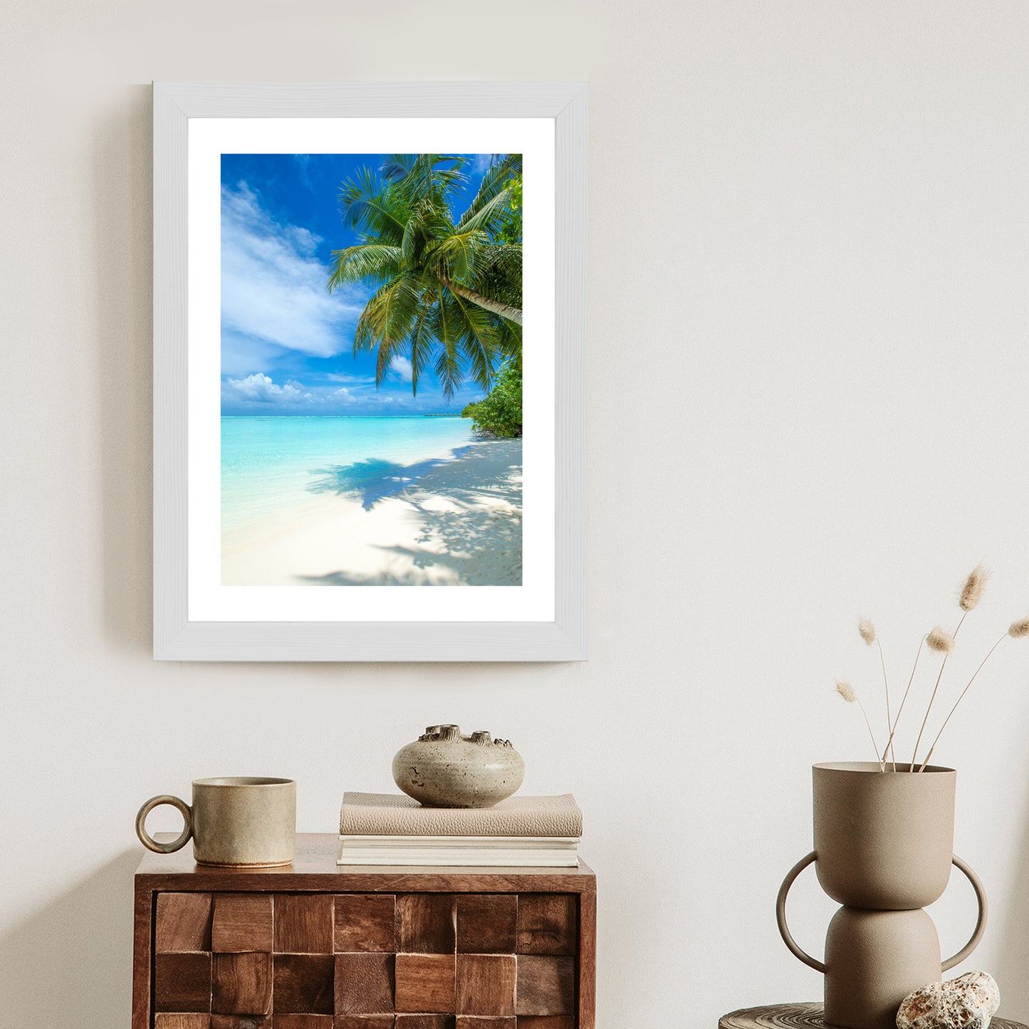 Poster Tropische Malediveninsel Mit Weißem Sandstrand Und Meer