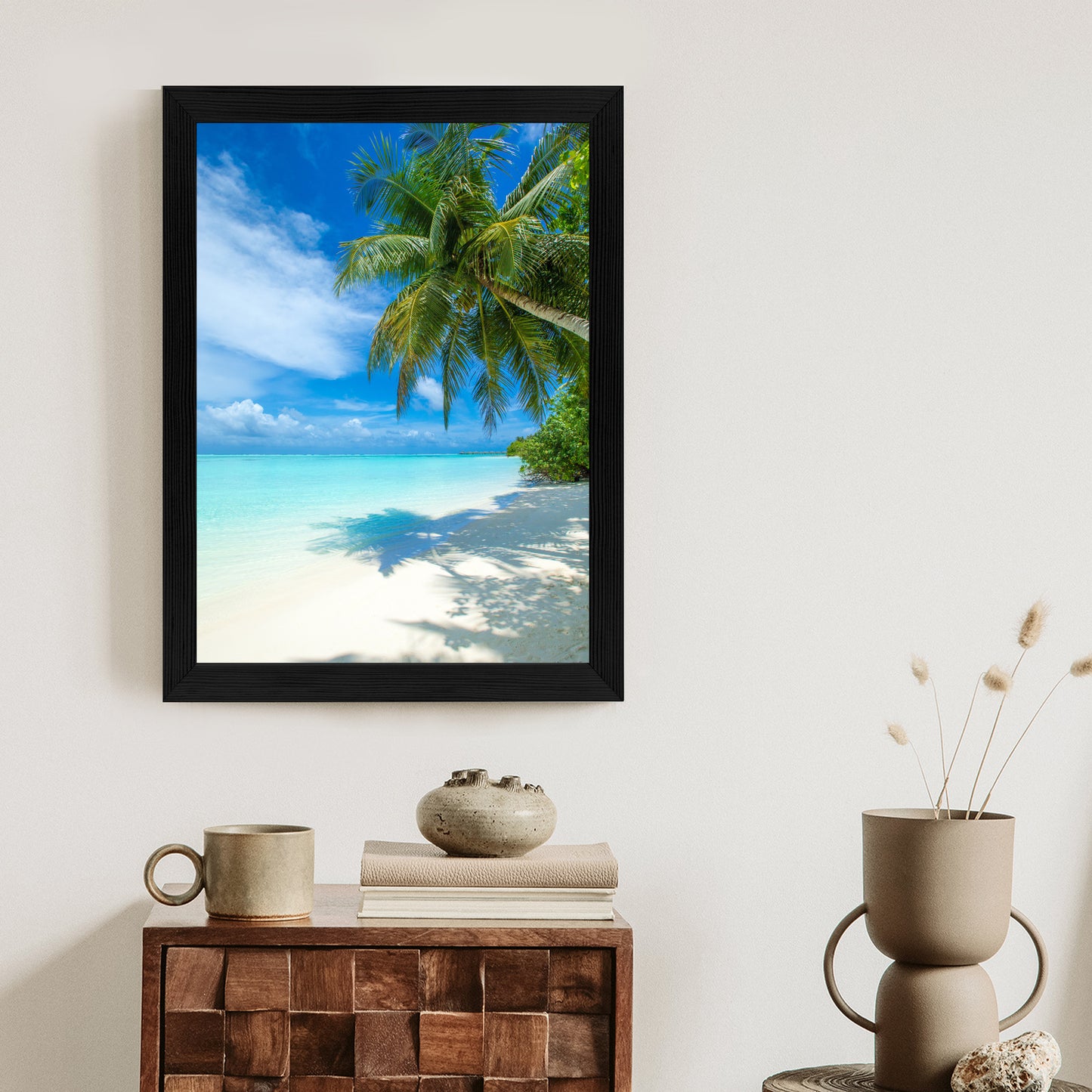 Poster Tropische Malediveninsel Mit Weißem Sandstrand Und Meer