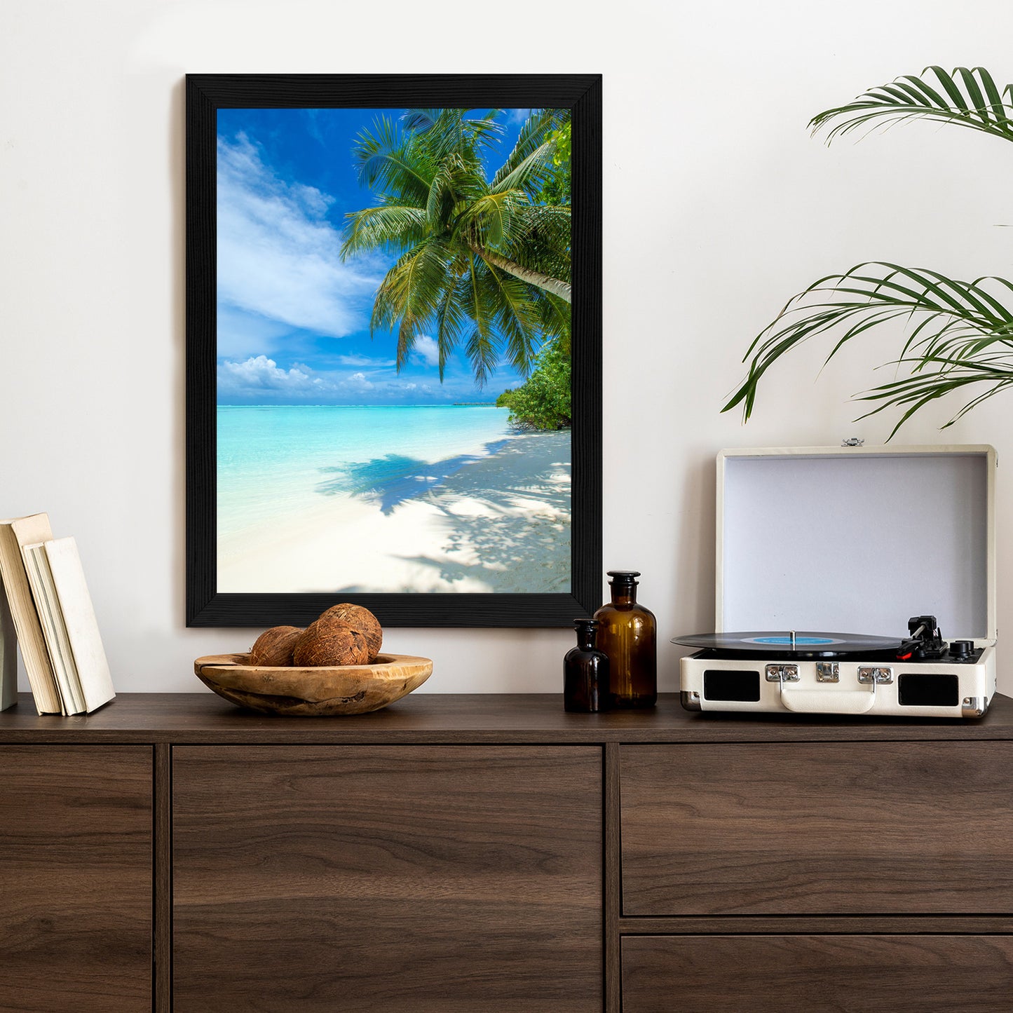 Poster Tropische Malediveninsel Mit Weißem Sandstrand Und Meer