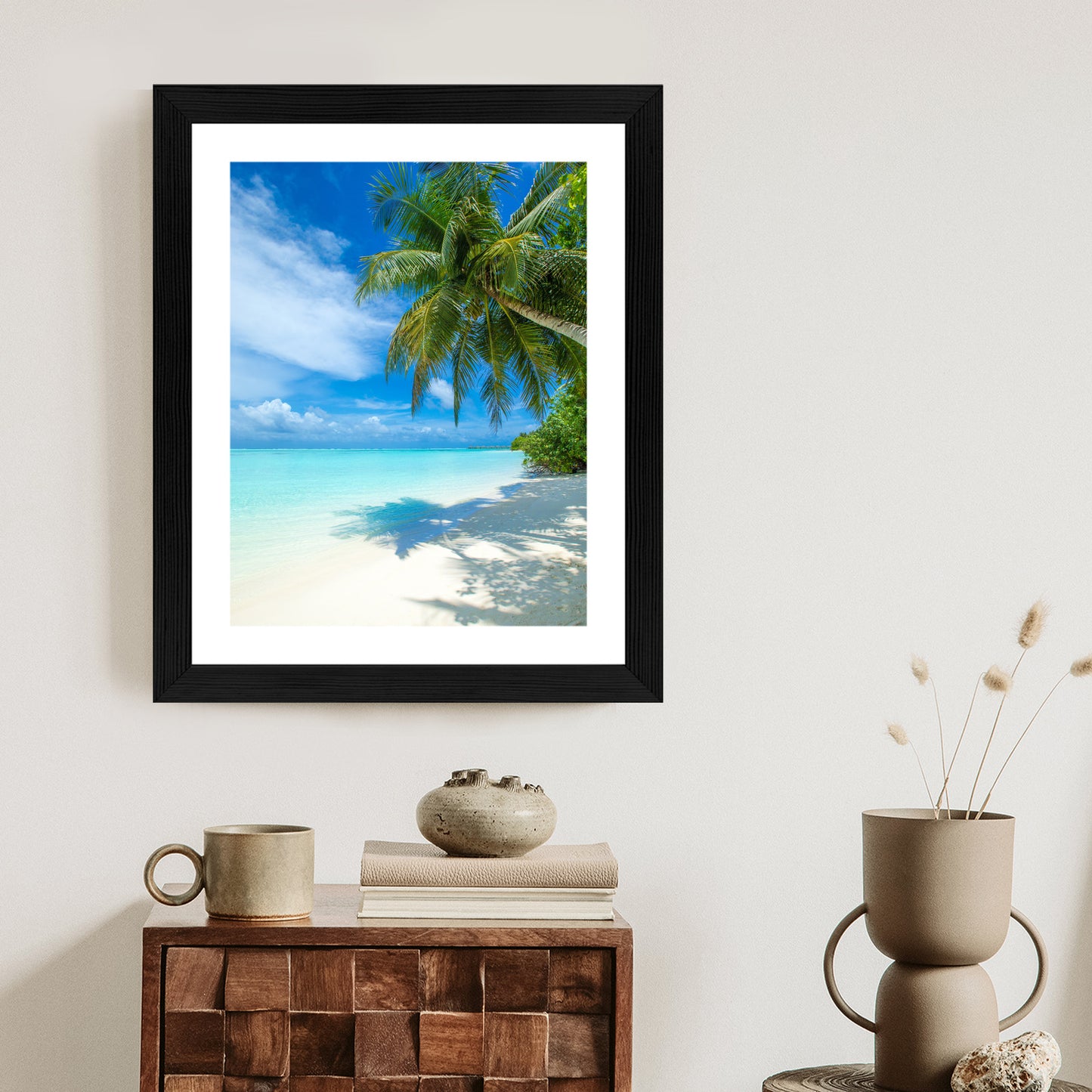 Poster Tropische Malediveninsel Mit Weißem Sandstrand Und Meer