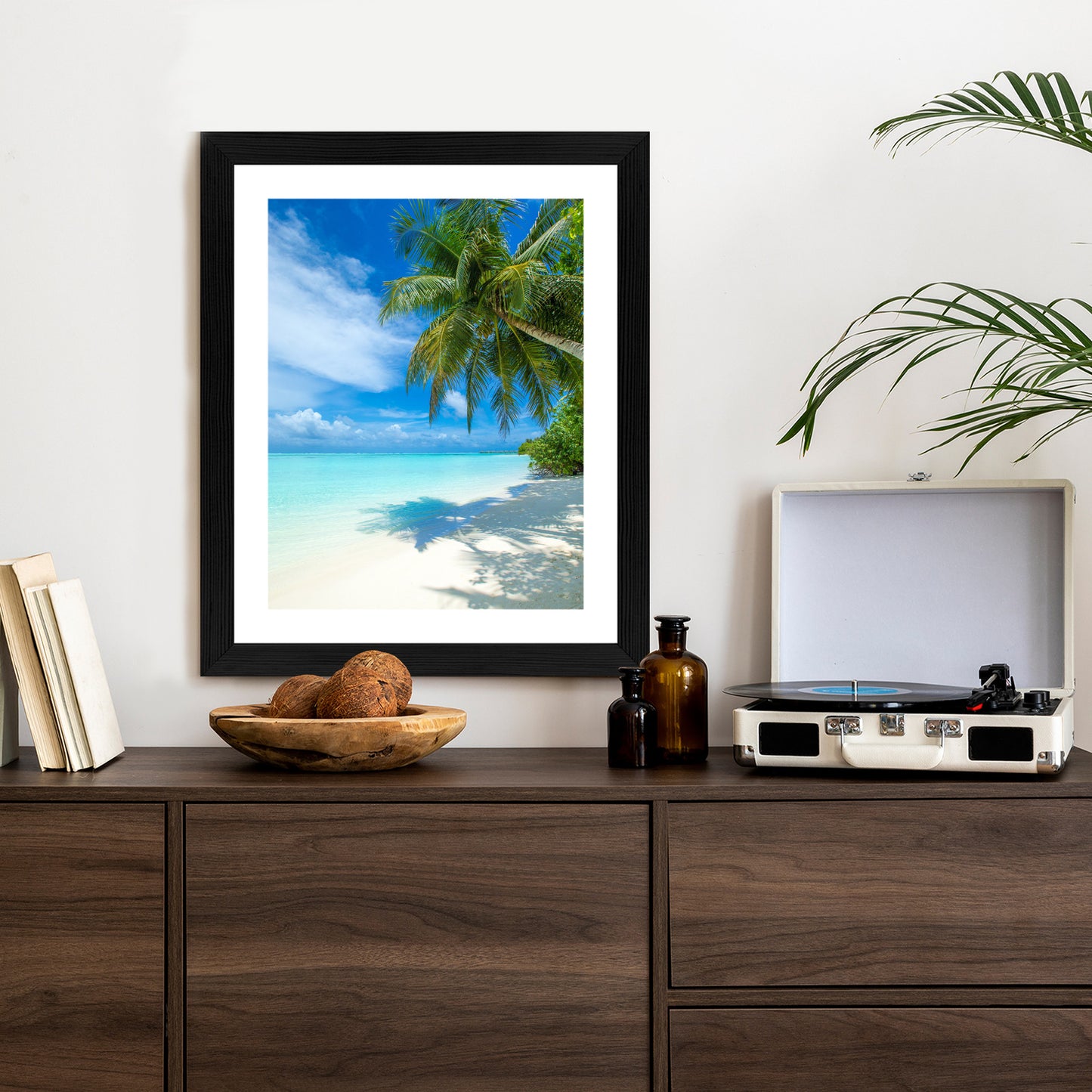 Poster Tropische Malediveninsel Mit Weißem Sandstrand Und Meer