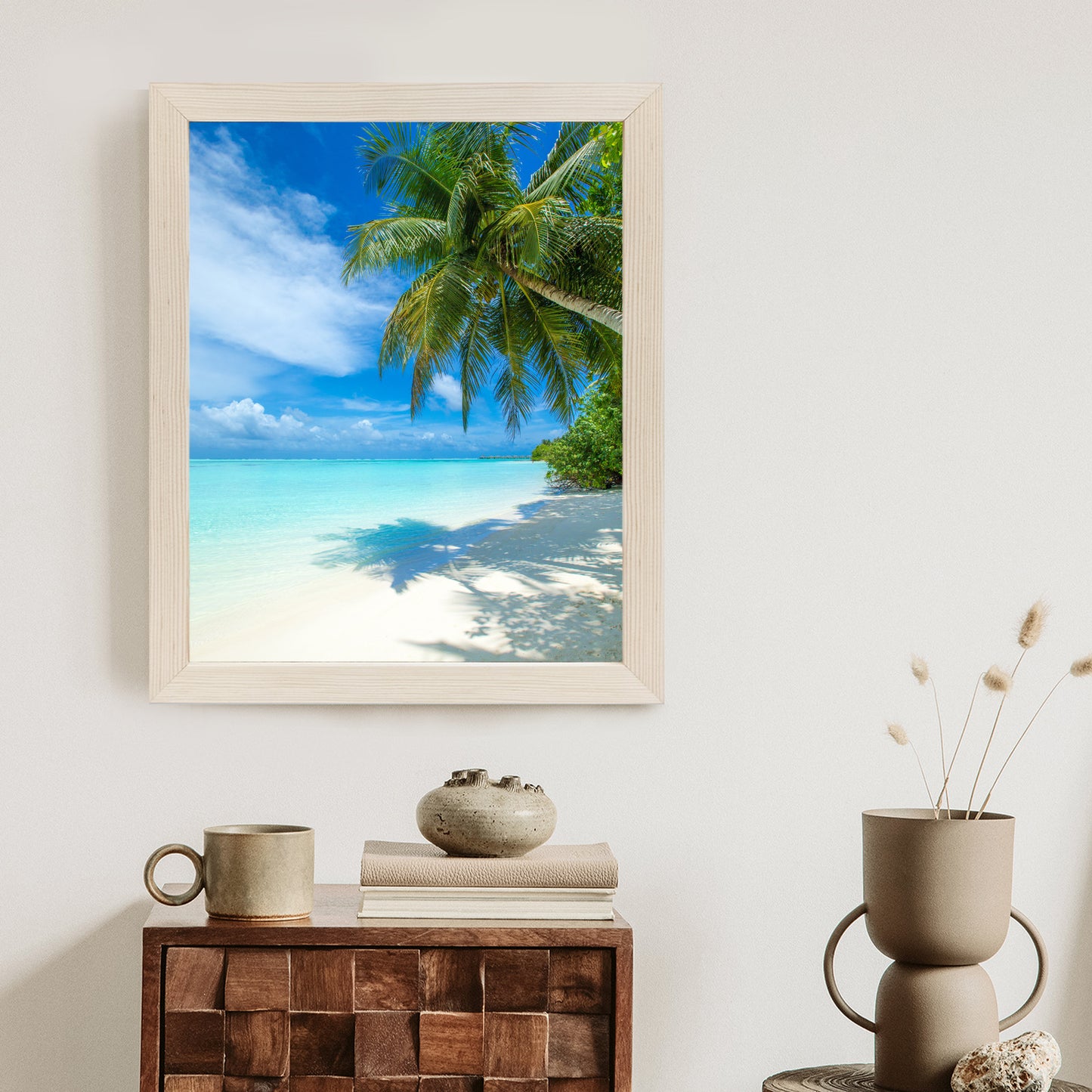 Poster Tropische Malediveninsel Mit Weißem Sandstrand Und Meer