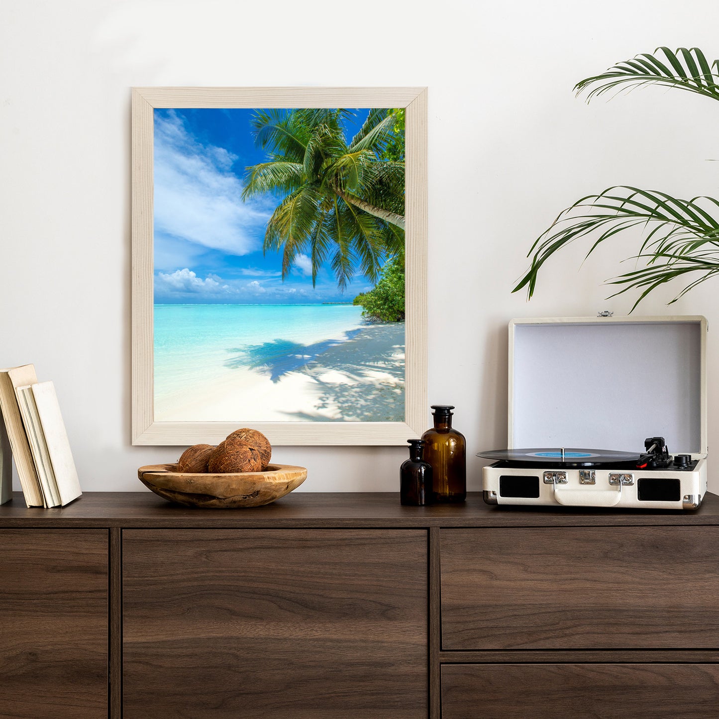 Poster Tropische Malediveninsel Mit Weißem Sandstrand Und Meer