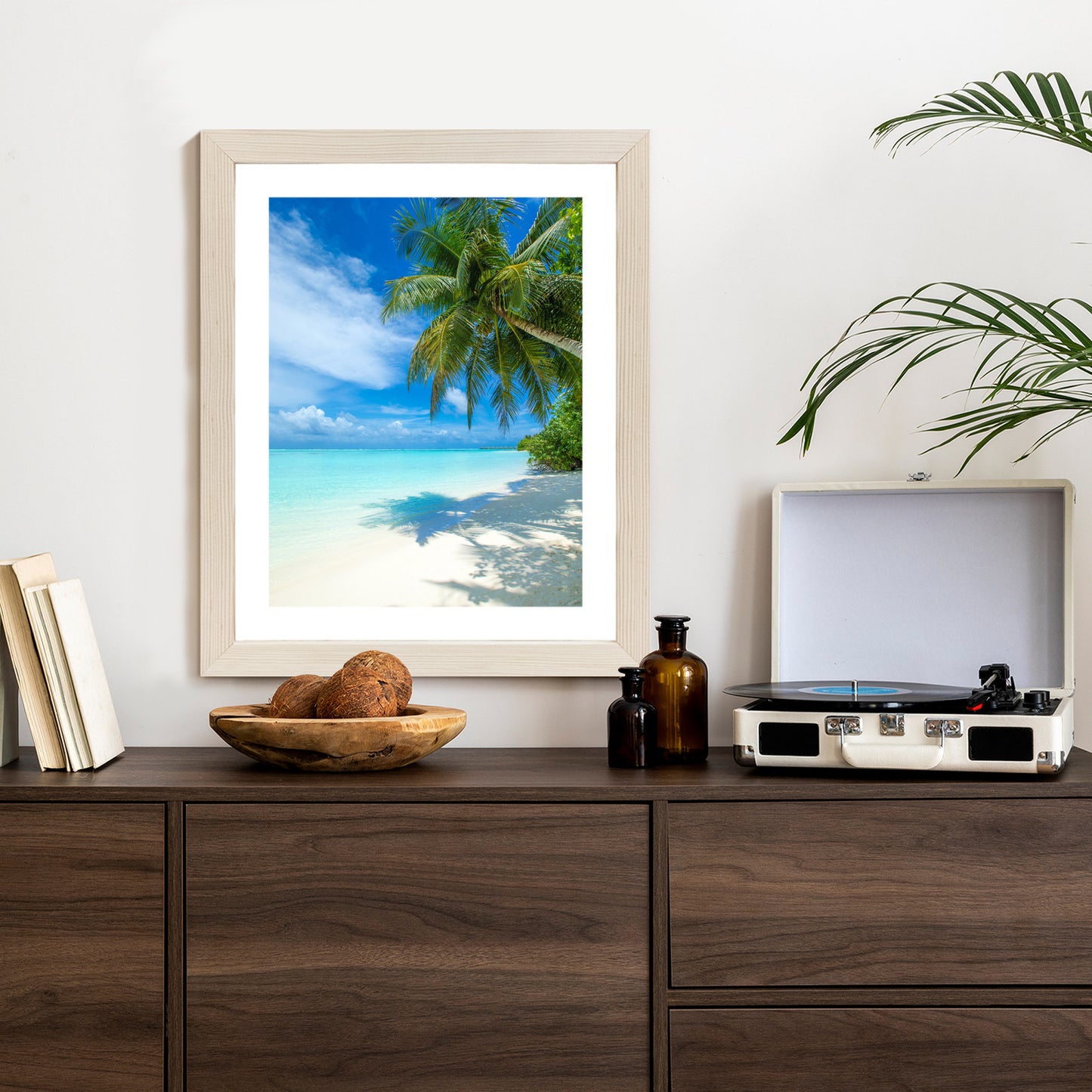 Poster Tropische Malediveninsel Mit Weißem Sandstrand Und Meer