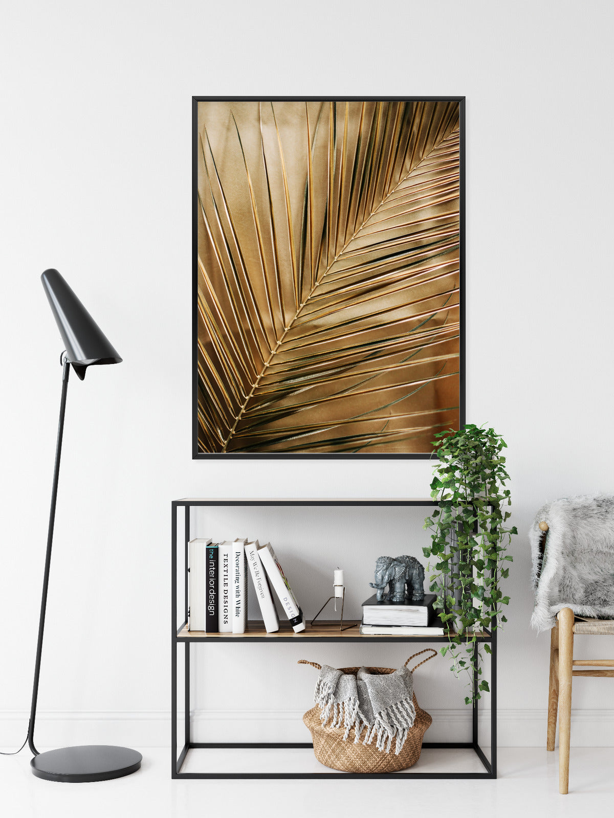 Poster Goldene Palmblätter