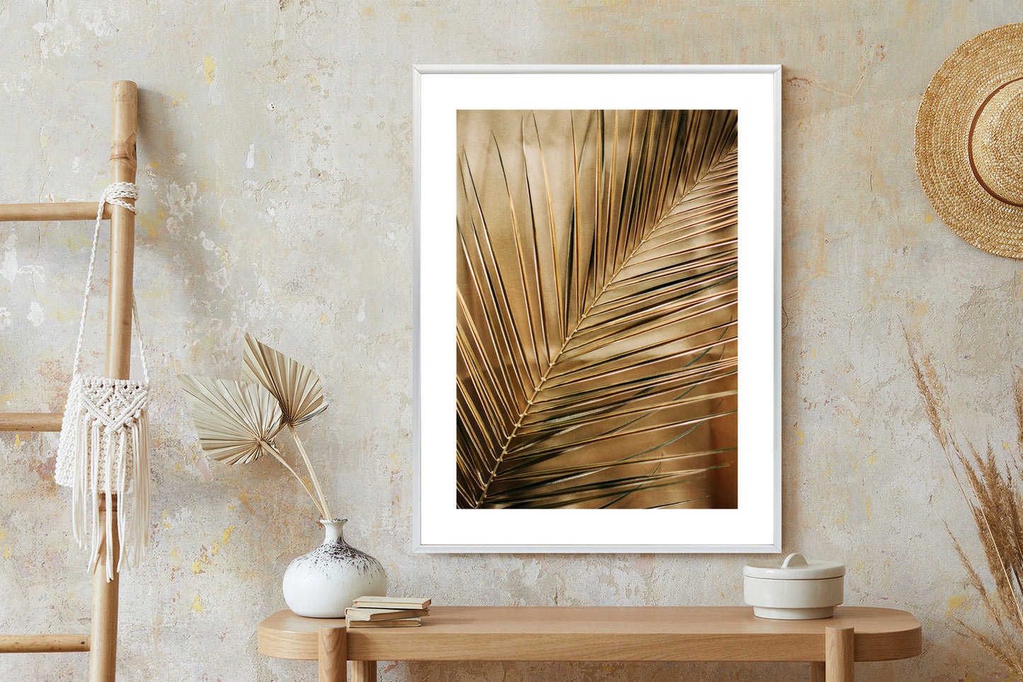 Poster Goldene Palmblätter