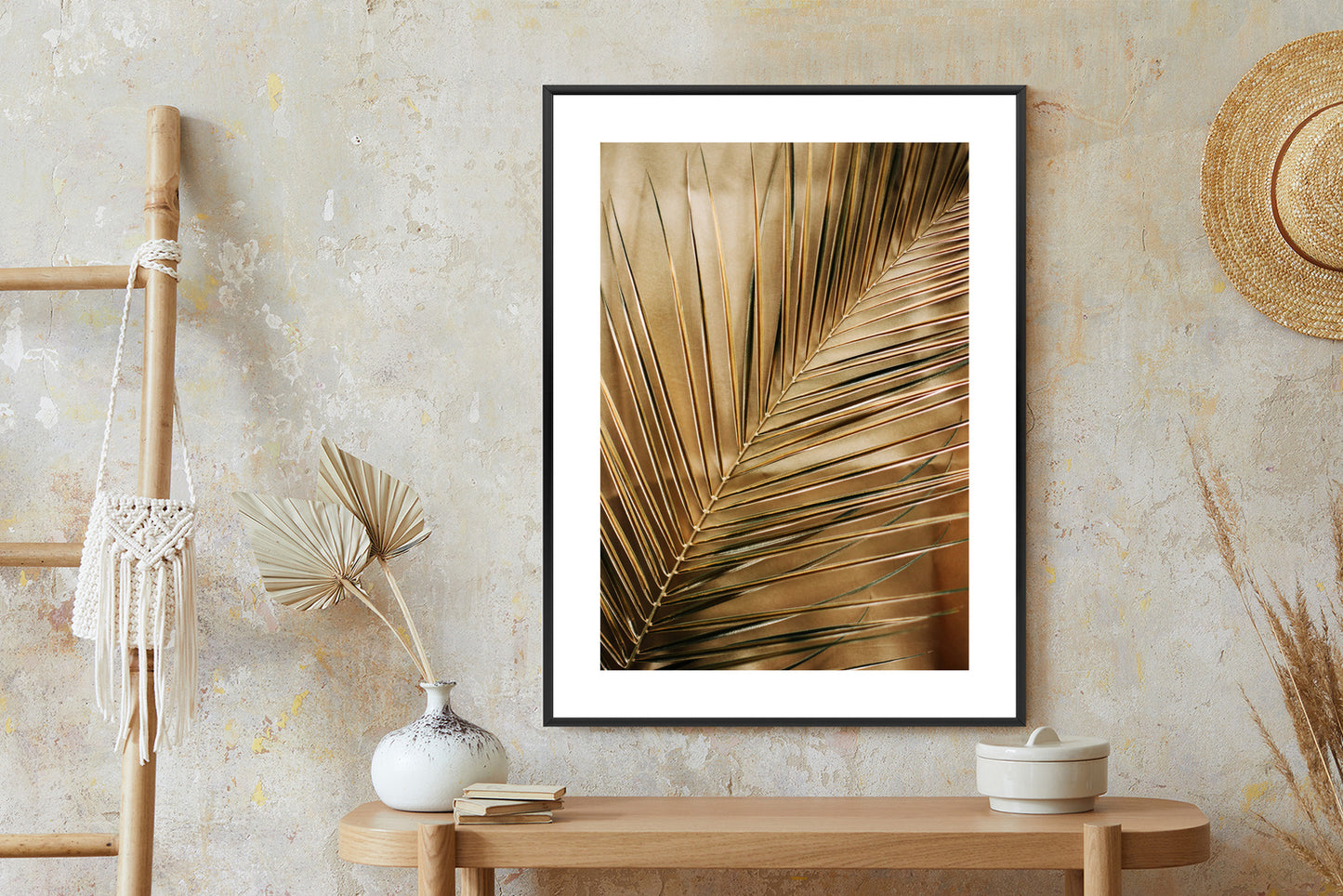 Poster Goldene Palmblätter