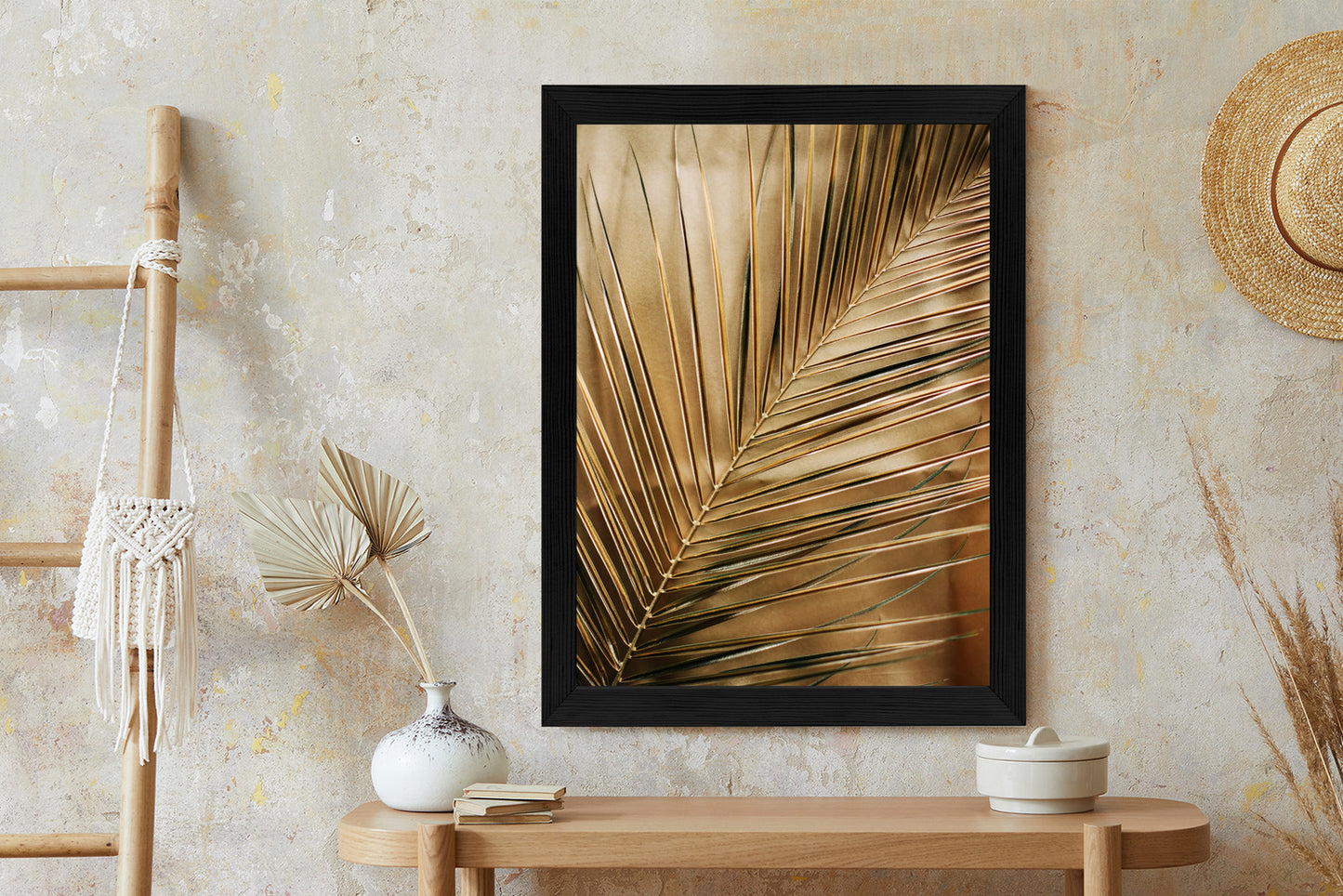Poster Goldene Palmblätter