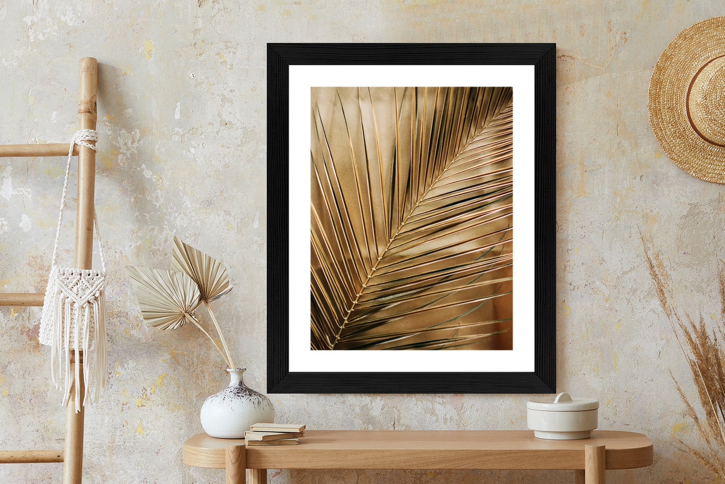 Poster Goldene Palmblätter