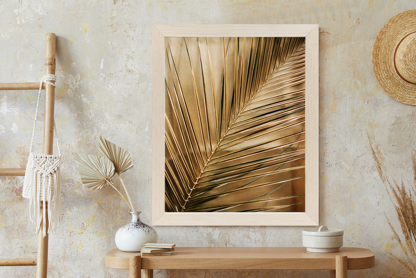 Poster Goldene Palmblätter