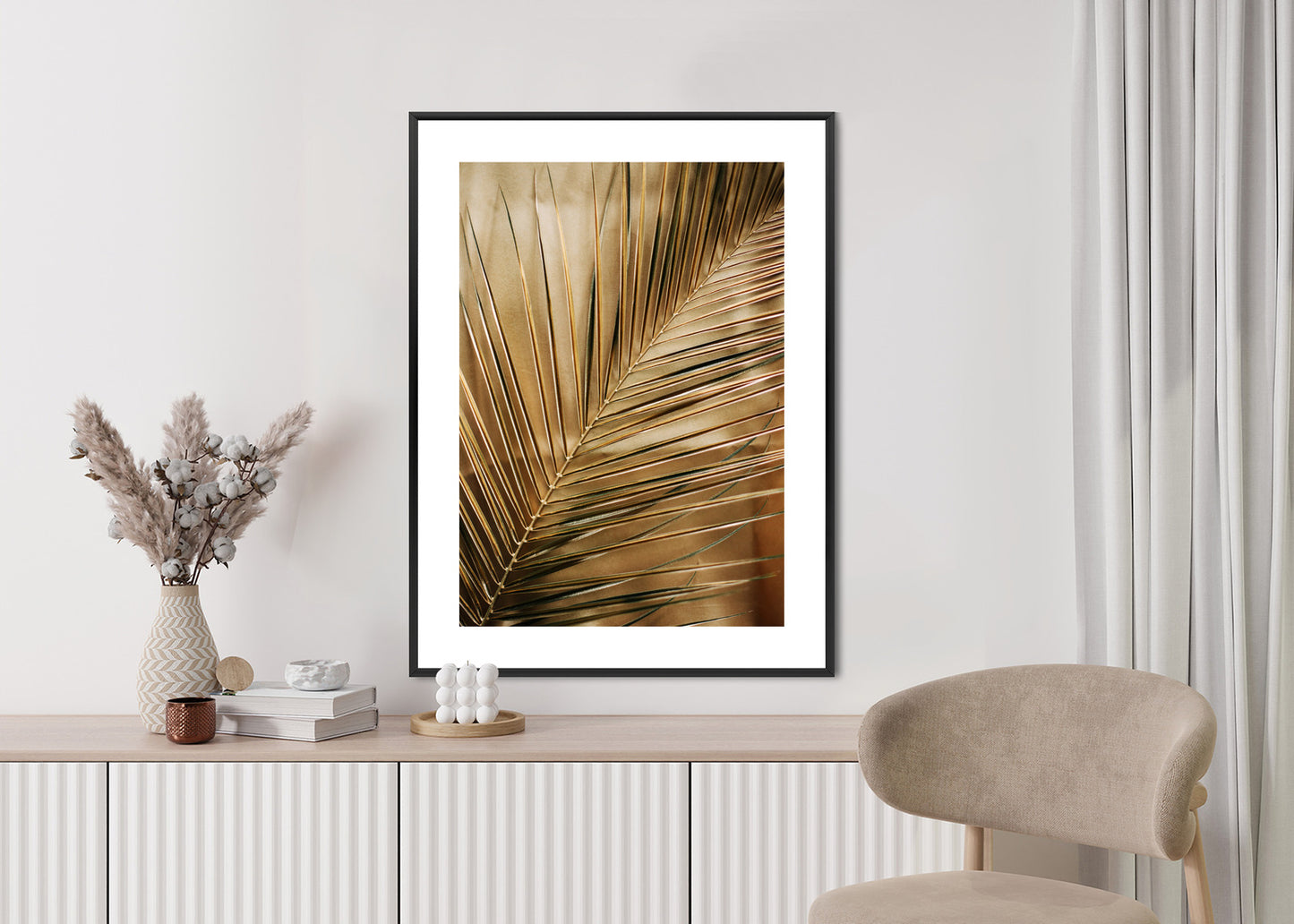 Poster Goldene Palmblätter