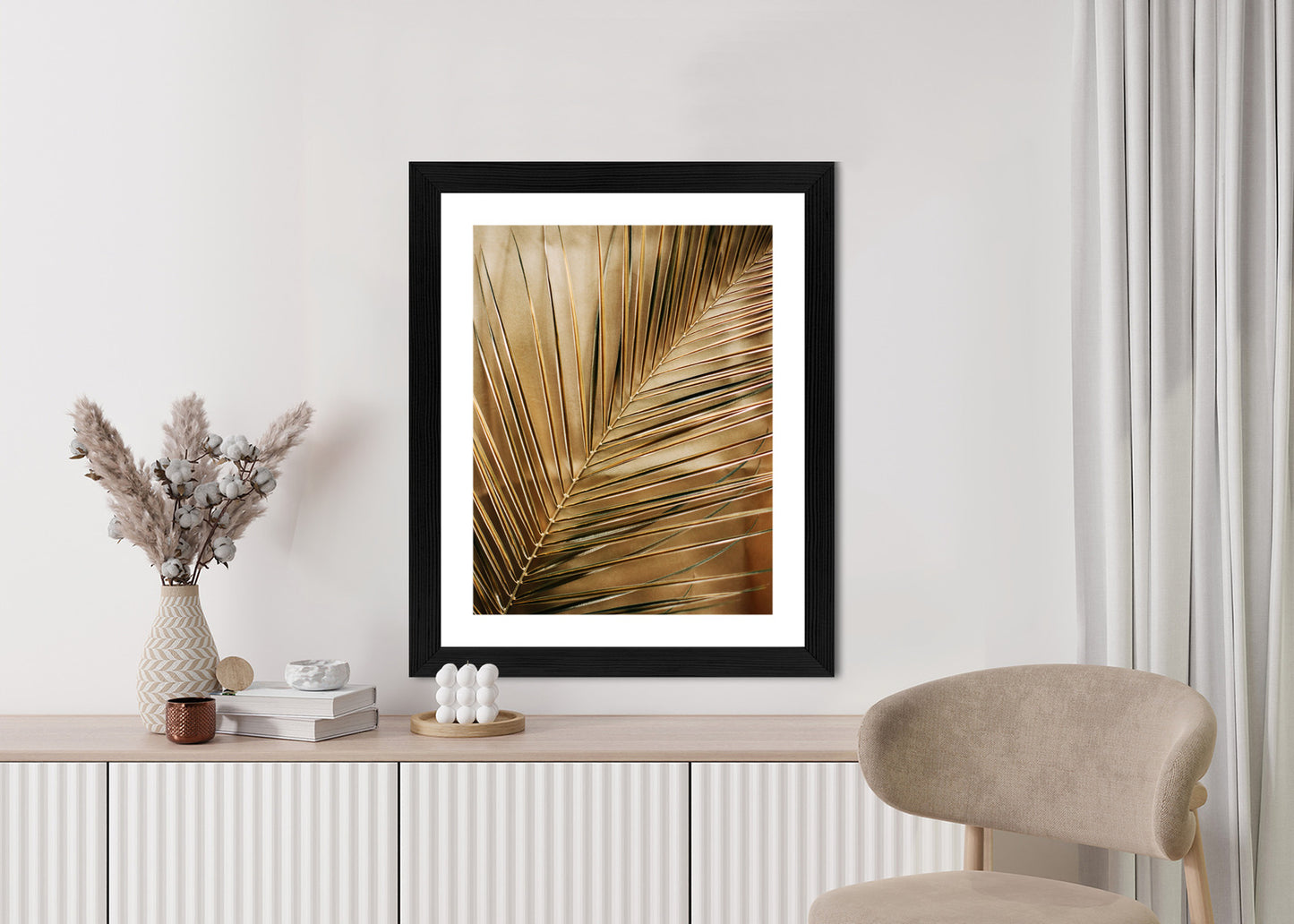 Poster Goldene Palmblätter