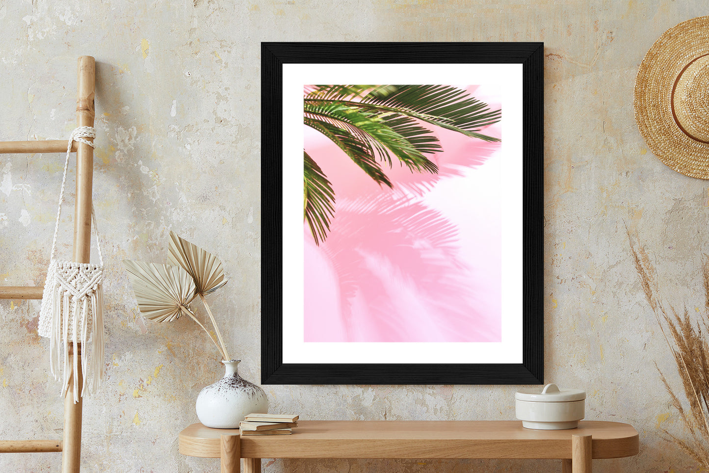 Poster Sommerpalme Vor Einer Rosa Wand
