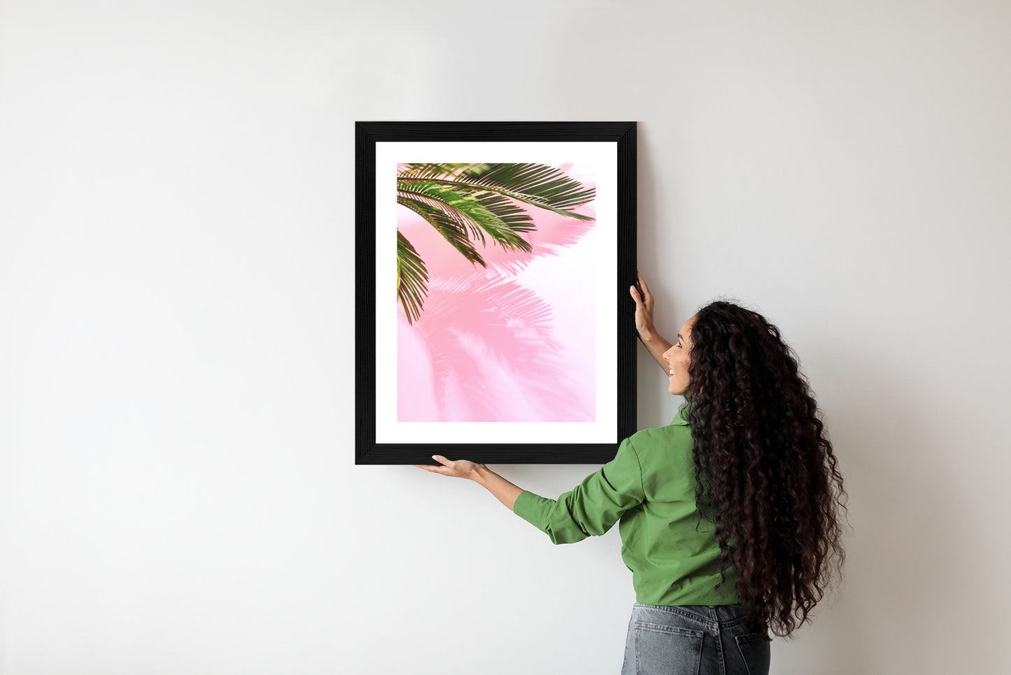 Poster Sommerpalme Vor Einer Rosa Wand