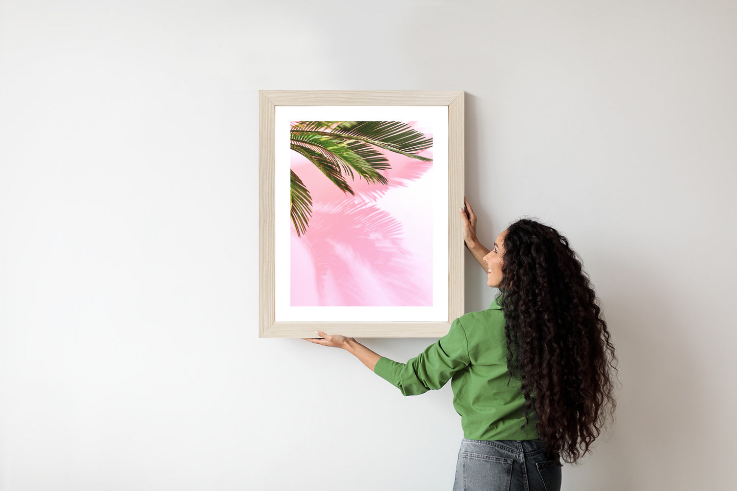 Poster Sommerpalme Vor Einer Rosa Wand