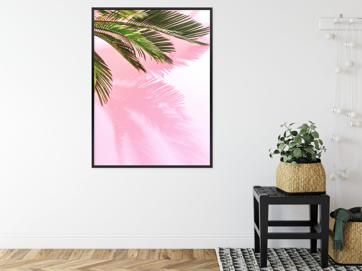 Poster Sommerpalme Vor Einer Rosa Wand