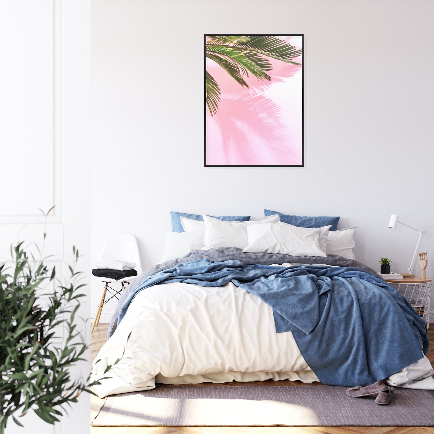 Poster Sommerpalme Vor Einer Rosa Wand