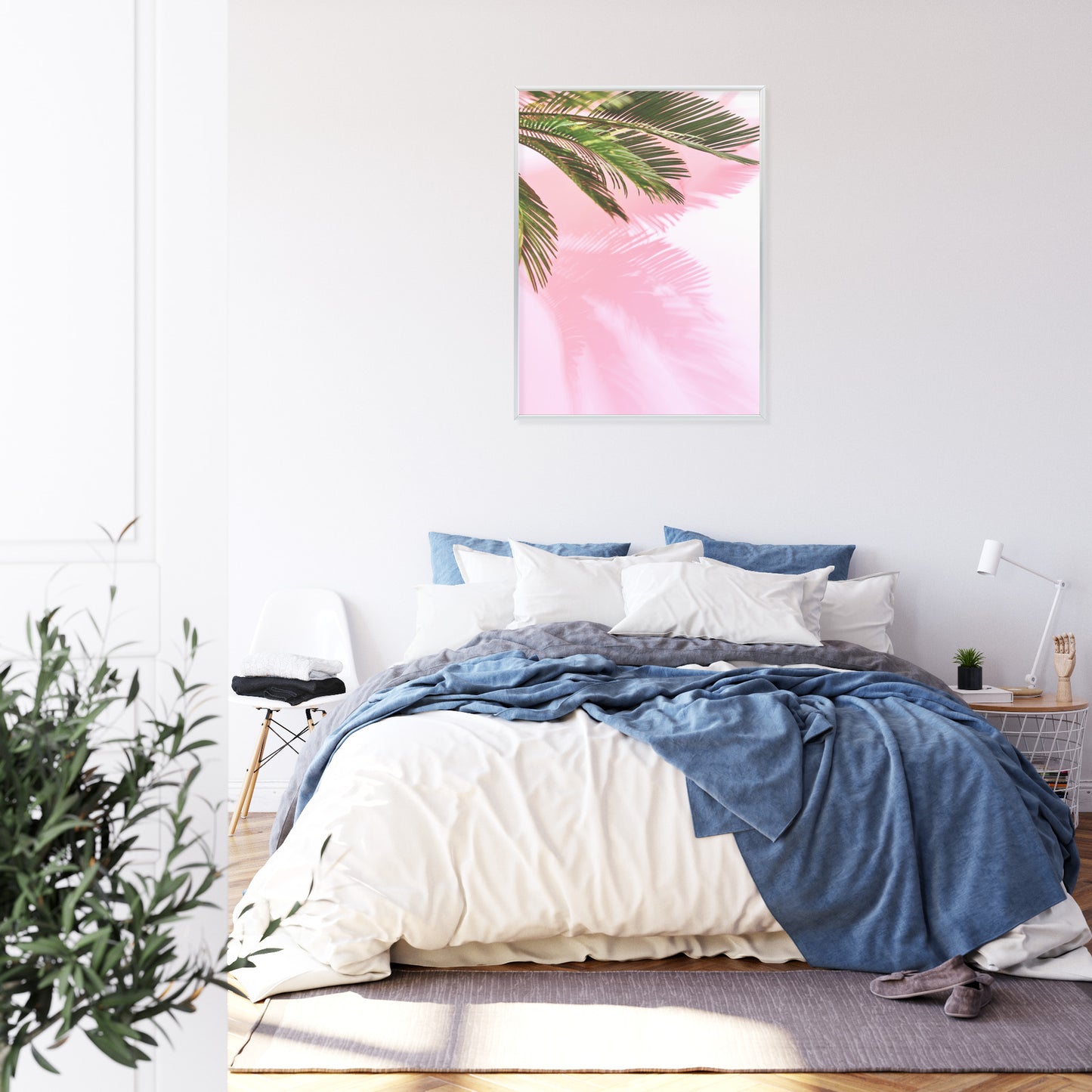Poster Sommerpalme Vor Einer Rosa Wand