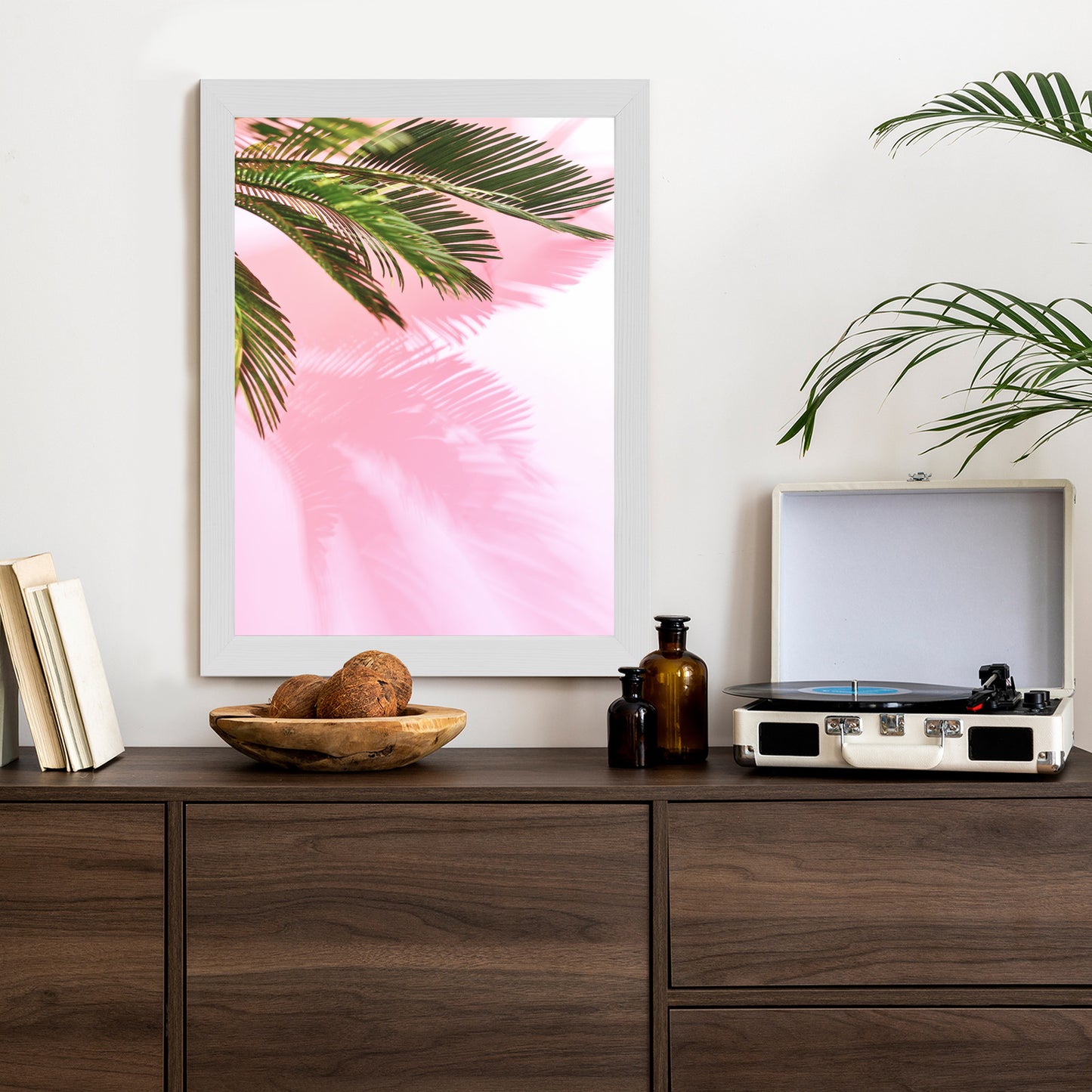 Poster Sommerpalme Vor Einer Rosa Wand