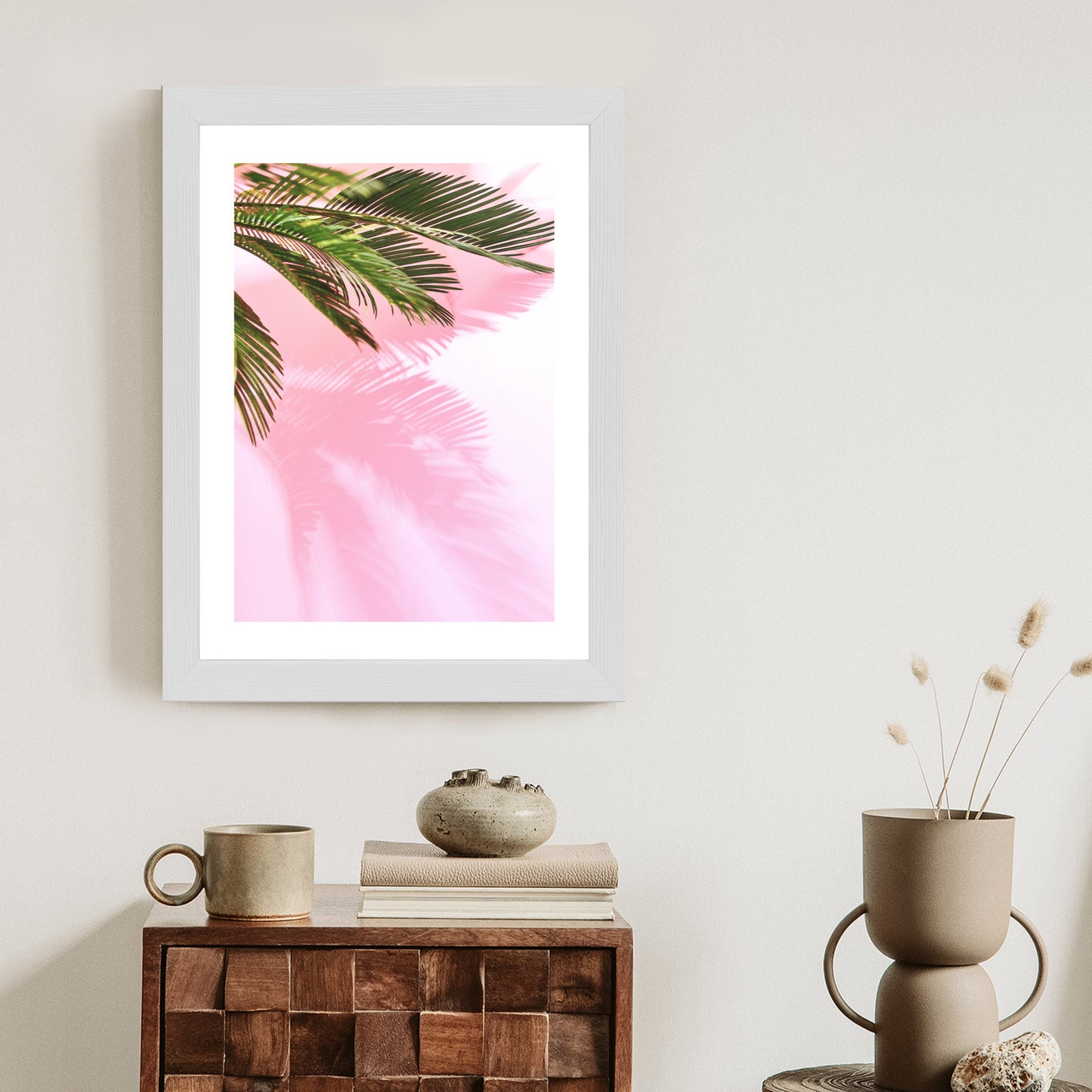 Poster Sommerpalme Vor Einer Rosa Wand