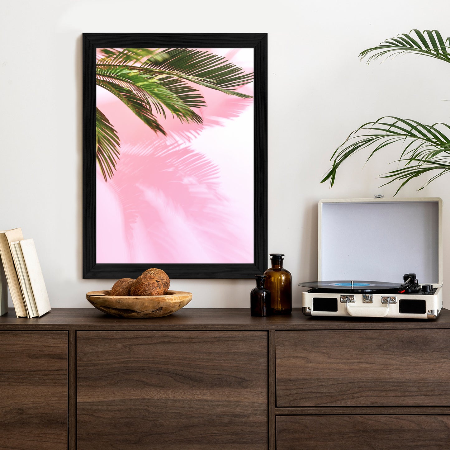 Poster Sommerpalme Vor Einer Rosa Wand