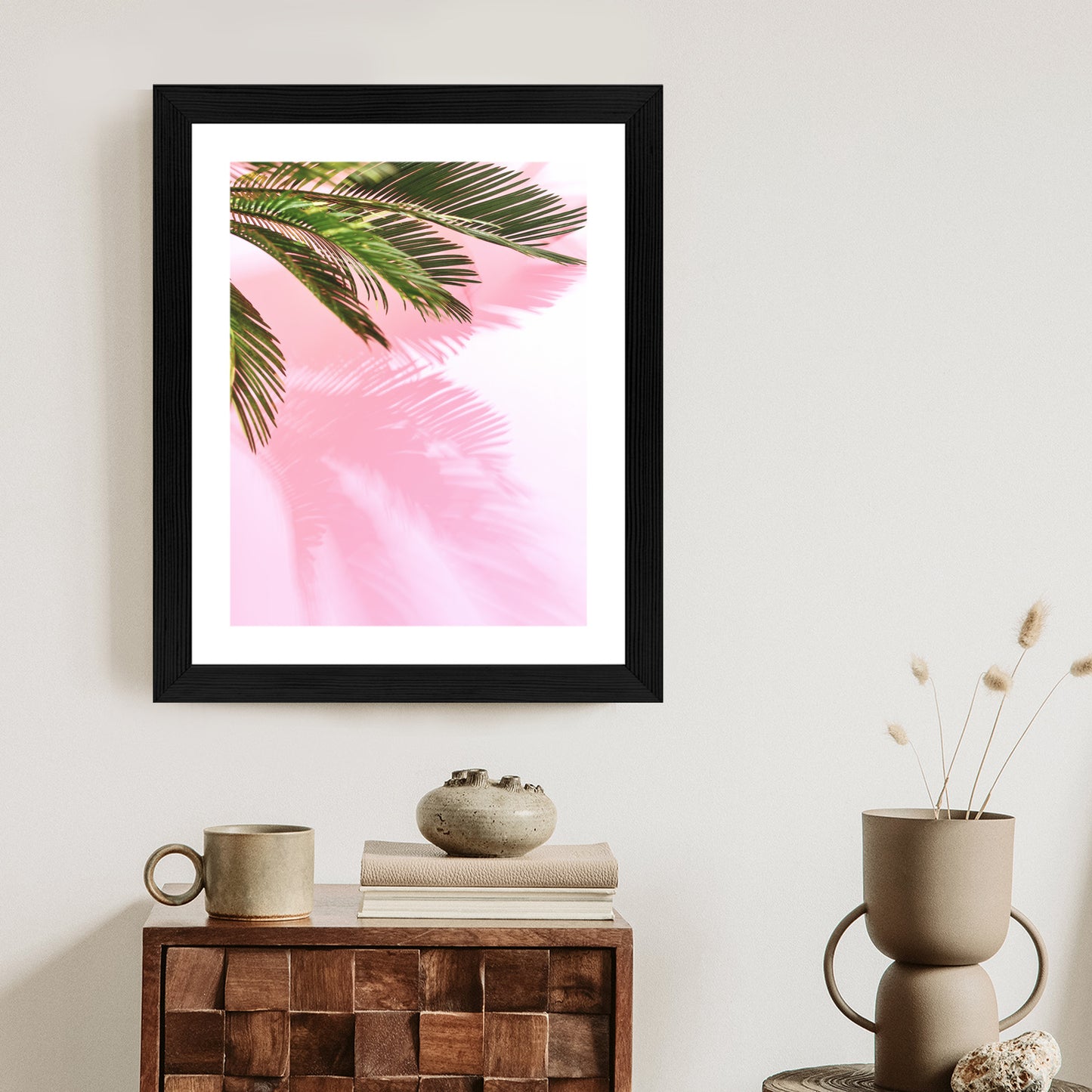 Poster Sommerpalme Vor Einer Rosa Wand