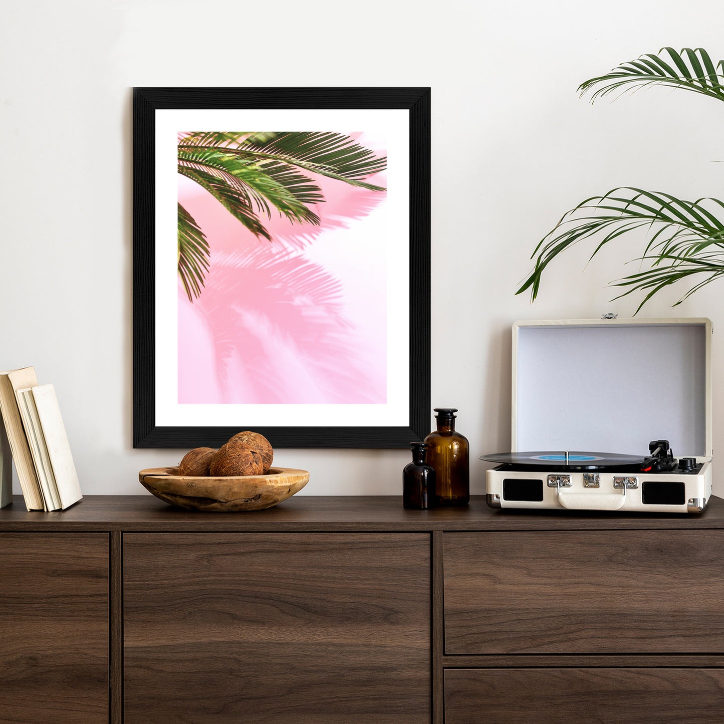 Poster Sommerpalme Vor Einer Rosa Wand