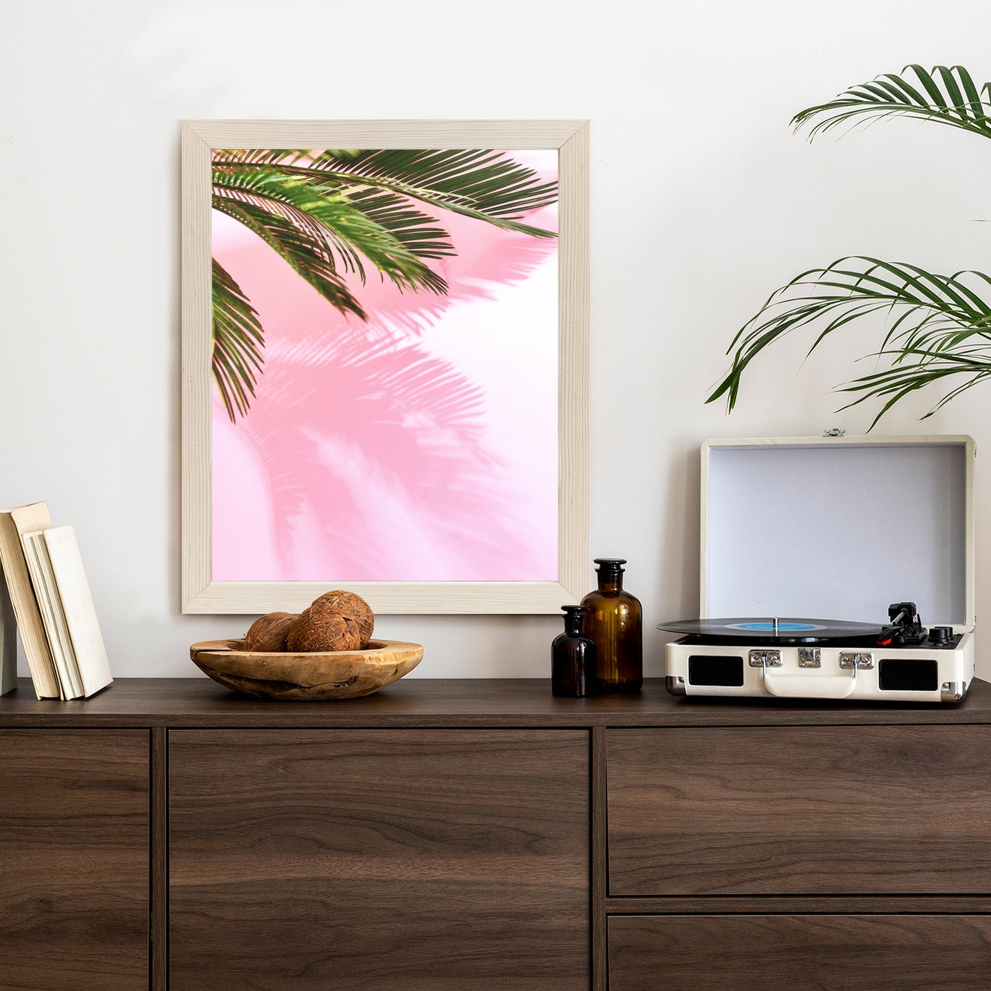 Poster Sommerpalme Vor Einer Rosa Wand