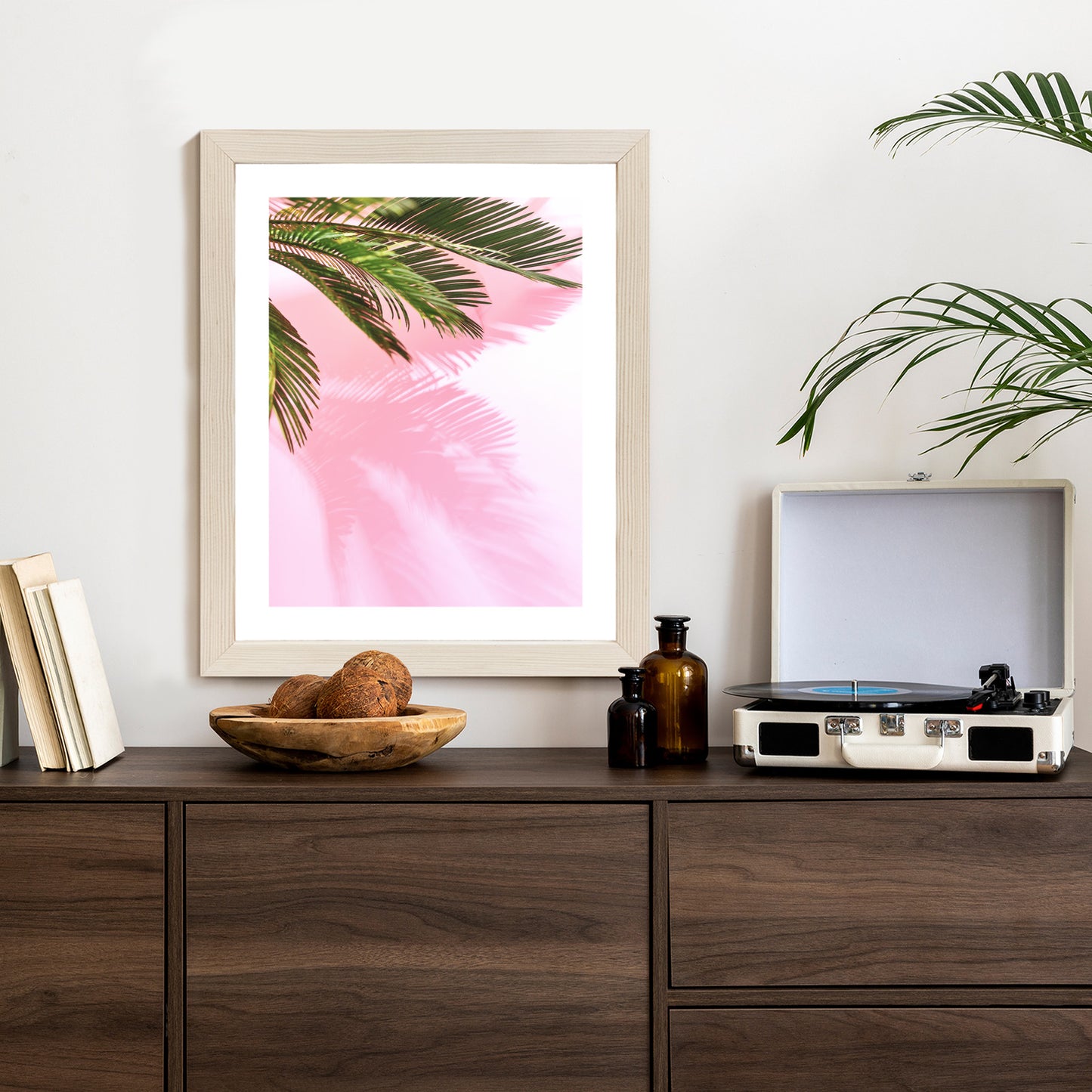 Poster Sommerpalme Vor Einer Rosa Wand