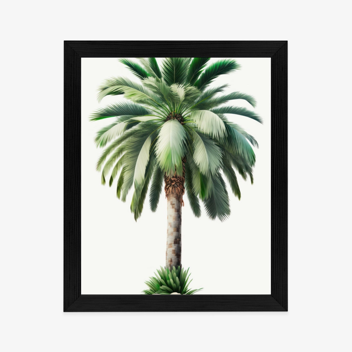Poster Hohe Grüne Palme Rahmen Holz Mit Passepartout Farbe Natürlich